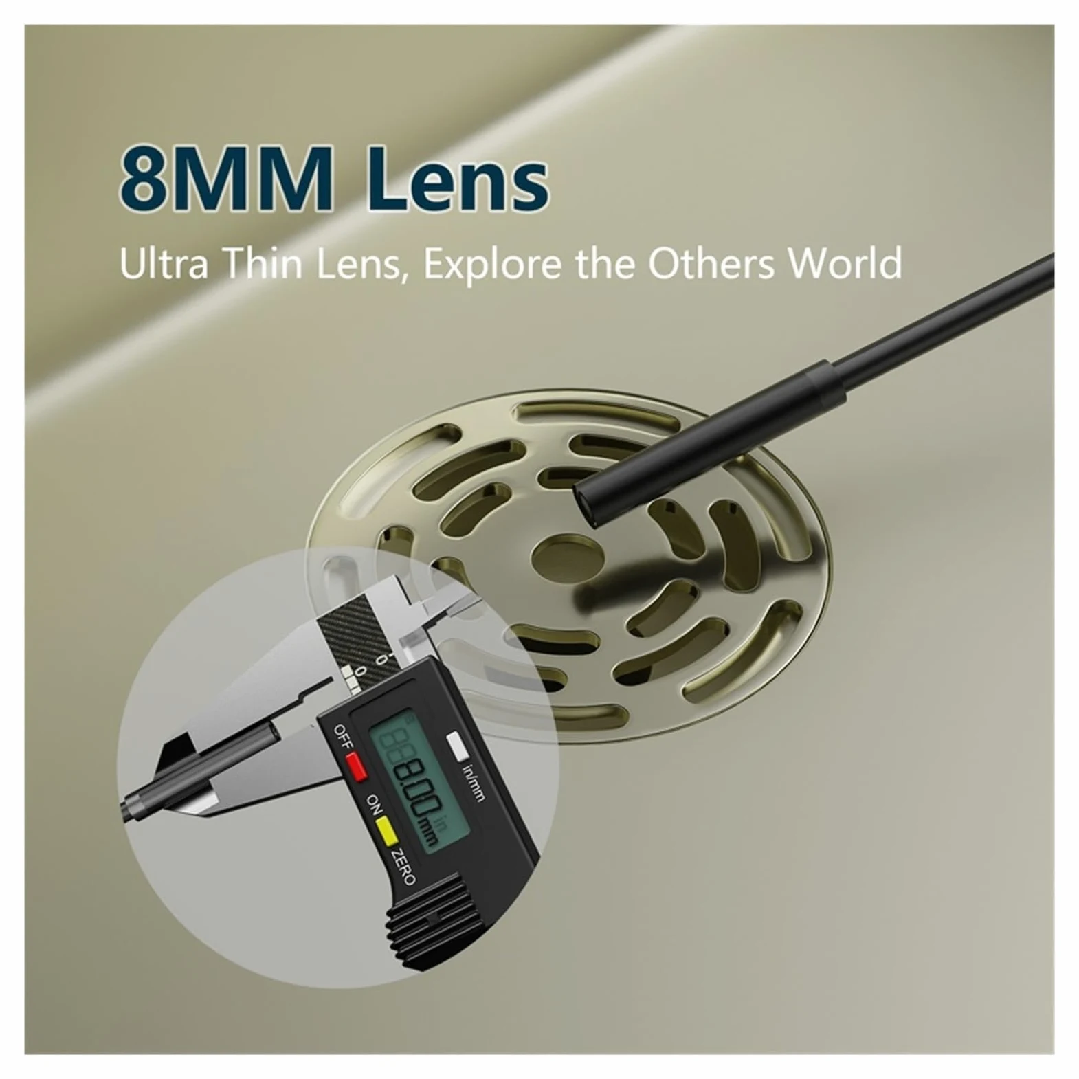 Endoscopio, Cámara endoscópica WiFi 1200P HD Lente Impermeable tubería inalámbrica inspección por boroscopio Industrial Coche(1m,Hard Cable)