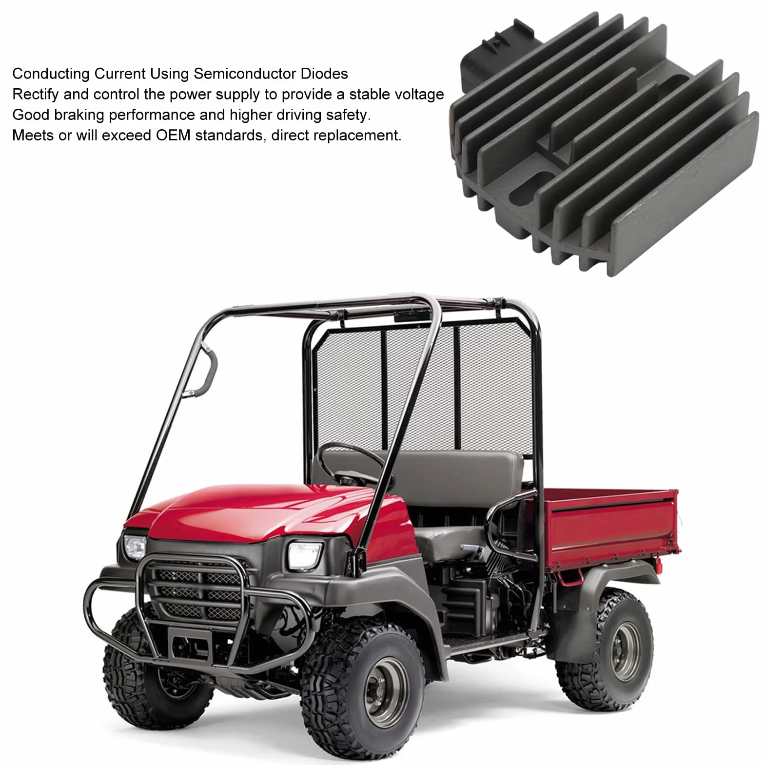 Rectificador de Motocicleta Aramox, Rectificador de Regulador de Voltaje de Motocicleta de 12 V de Repuesto para King Quad 450 500 700 750