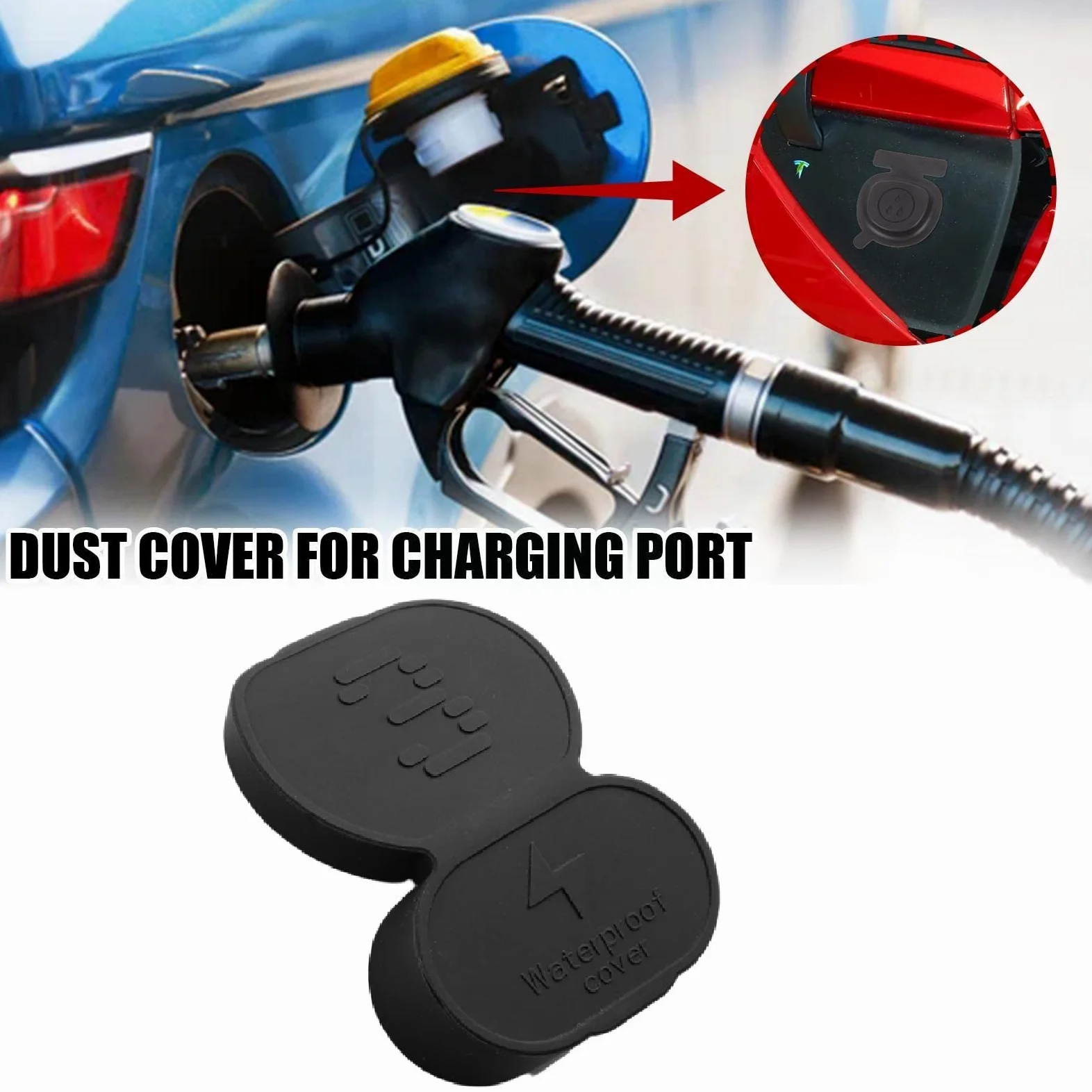 Bavooty Tapón de Protección para Conector DC,Funda Protectora para Tesla,Antipolvo para Puerto de Carga de Coche,para Tesla Model 3 Perfectamente Ajustada Hecha de Goma, Resistente al Agua y al Polvo
