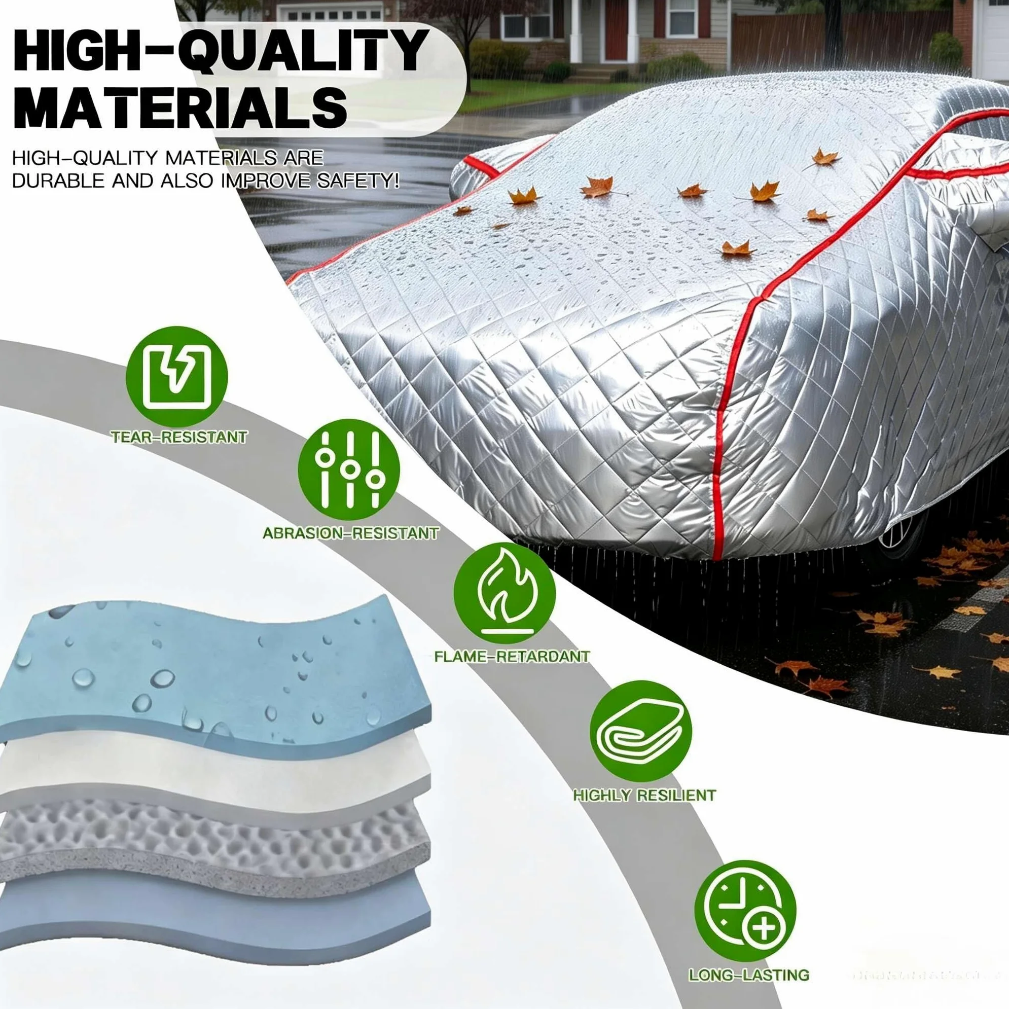Funda Coche Antigranizo para Opel Cascada Cabriolet,Funda Coche Exterior,Engrosamiento ProteccióN contra Granizo,Impermeable Resistente UV Polvo Lluvia Nieve