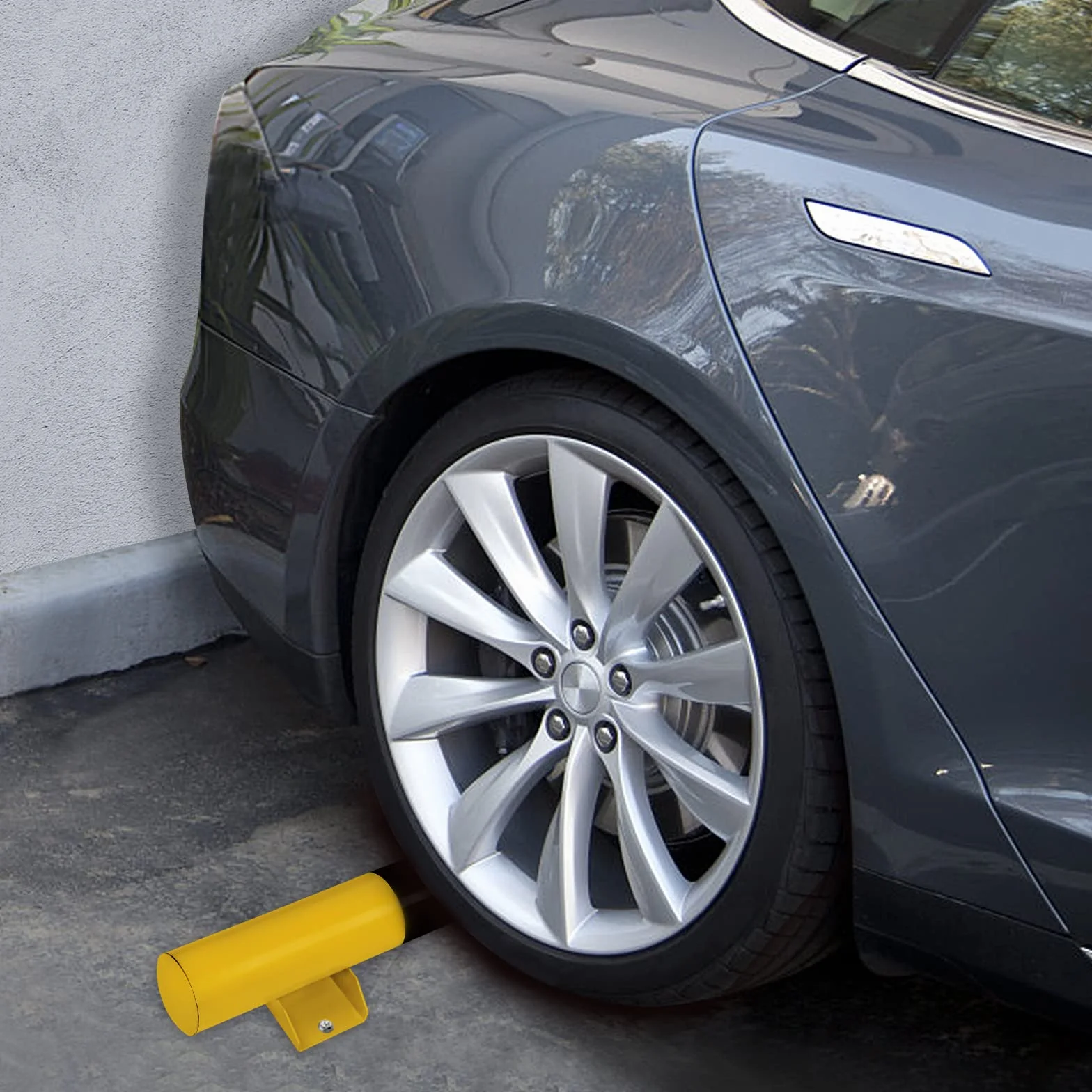 Froadp 2 topes de rueda para aparcamiento de coche, de acero engrosado, con 8 tornillos de expansión, accesorios de coche, tope de garaje para aparcamiento y garajes