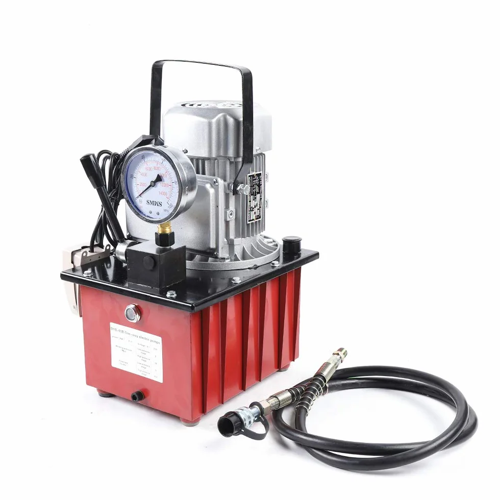 Bomba hidráulica eléctrica de 220 V, 750 W, 1400 rpm, bomba hidráulica con interruptor de pie, unidad hidráulica con válvula manual, gato hidráulico para coche, camión, remolque, autobús, furgoneta