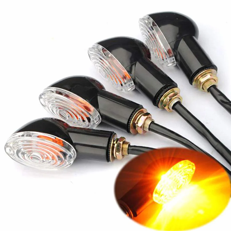 4pcs Intermitentes Indicadores de Motocicleta Mini Luces de Señal de Vuelta 12V Universal Impermeable para Moto Scooter Quad Cruiser Off Road
