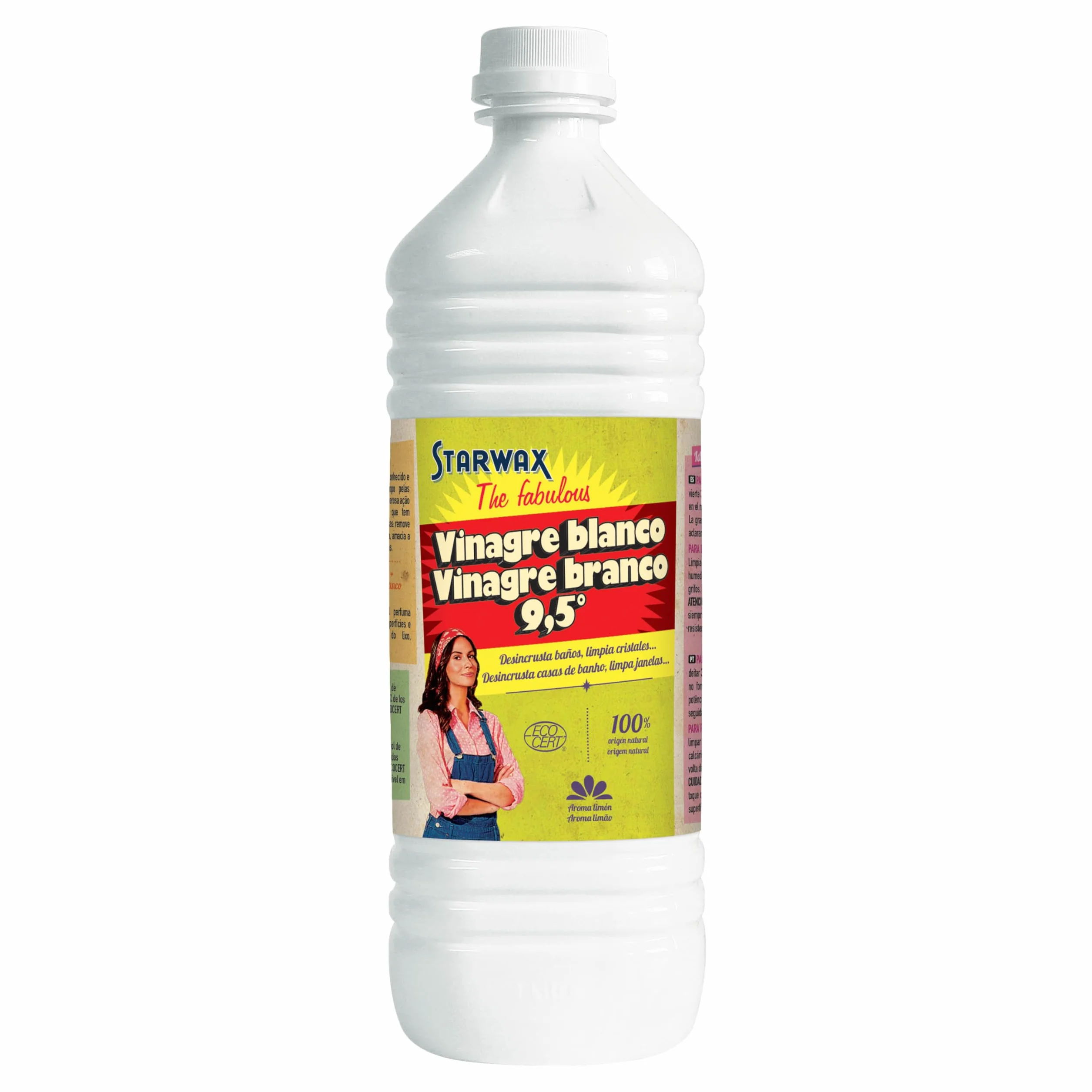 STARWAX THE FABULOUS Vinagre Blanco 14° Muy Concentrado 1L Elimina Cal Limpia Abrillanta 100% Natural