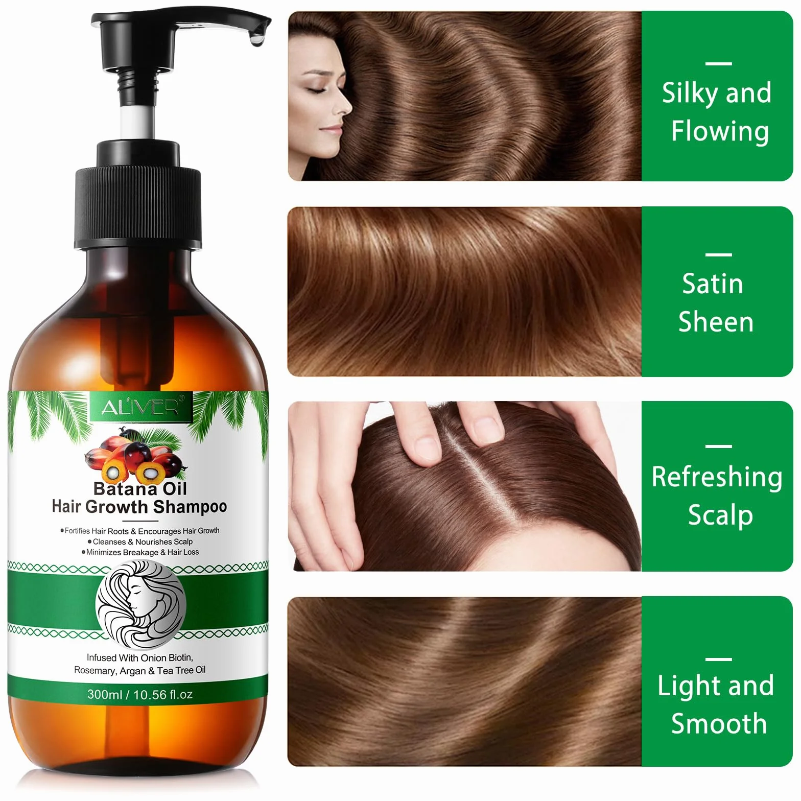 Batana Herbal Champú para adelgazamiento del cabello, 300 ml, Romero, Aceite de Argán y Biotina de Cebolla
