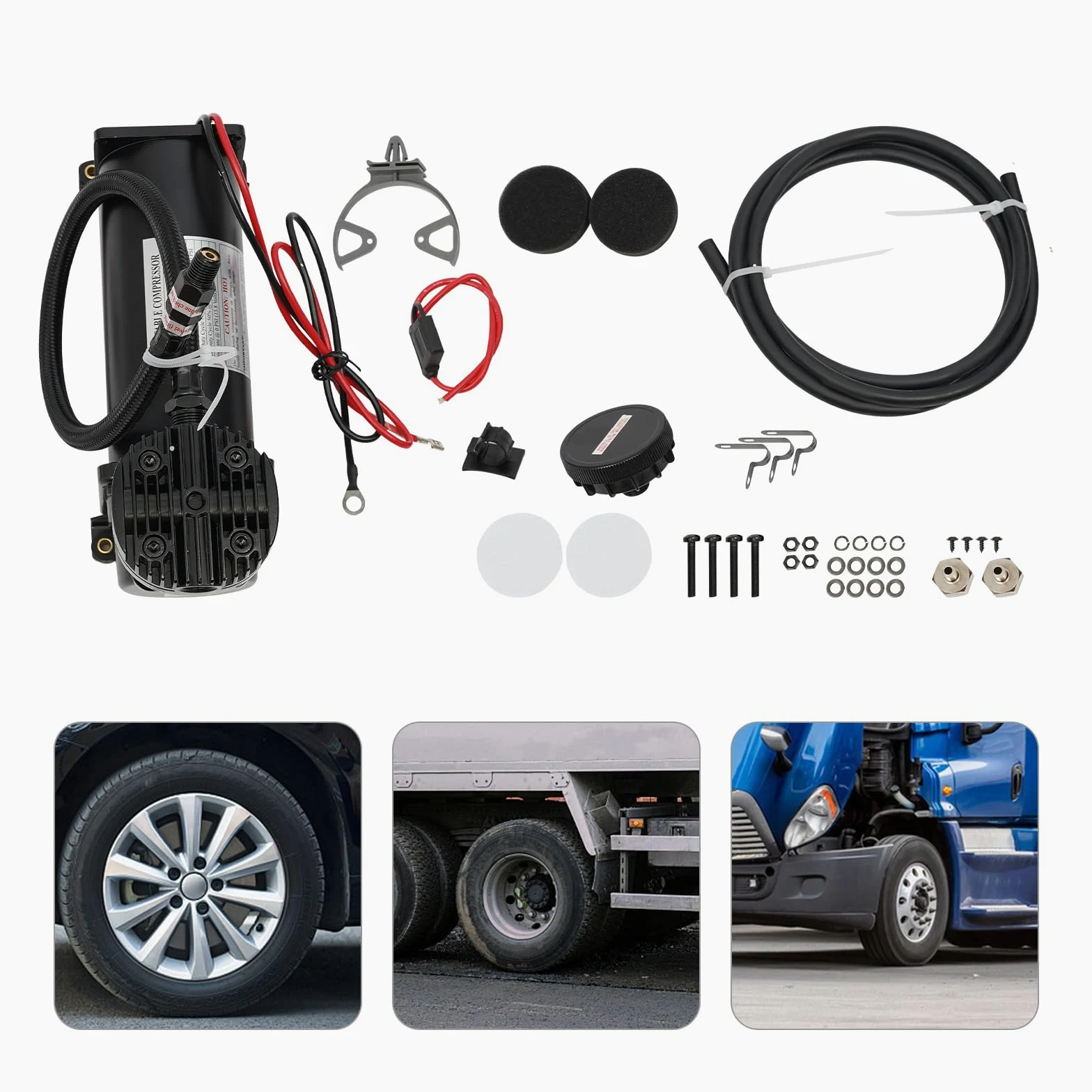 Compresor de aire portátil de 12 V, compresor de aire de 200 psi, compresor de aire con filtro, negro compresor de aire para cuernos de coche, sistemas de suspensión, neumáticos de coche y neumáticos