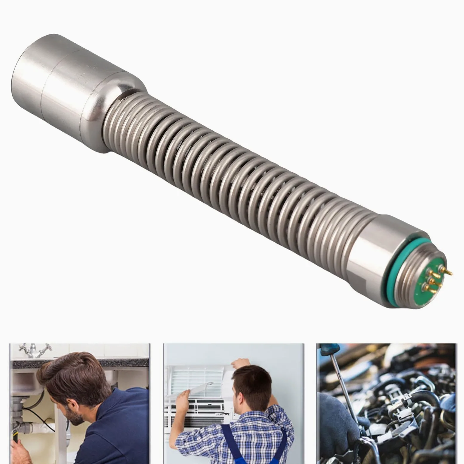 Headerbs Cámara de Inspección de Alcantarillado de 23 Mm Cabezal IP68 Endoscopio de Tubería Endoscopio de la Cámara Accesorio con 12 LED Ajustables