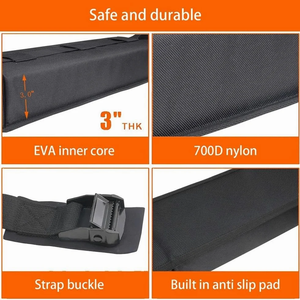 Portaequipajes Coche para Kayak/canoas/Tablas Snowboard/Soportes Windsurf Portaequipajes En El Techo Coche Portaequipajes Suave Plegable Universal Adecuado Coche Barras De Techo(B)