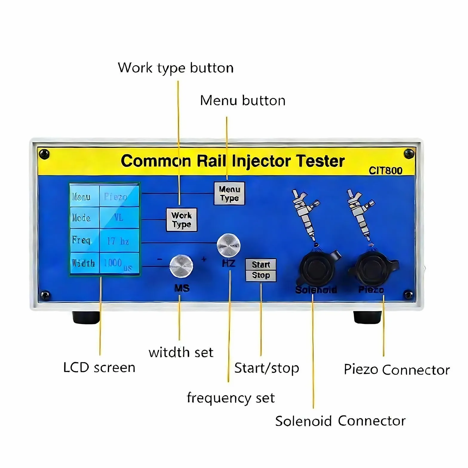 Tester Common Rail para Sistemas Common-Rail,Herramienta de Calibración de Inyectores para Trabajo Precisión/Probador de Inyectores Diesel para Fallos Arranque(CIT800)