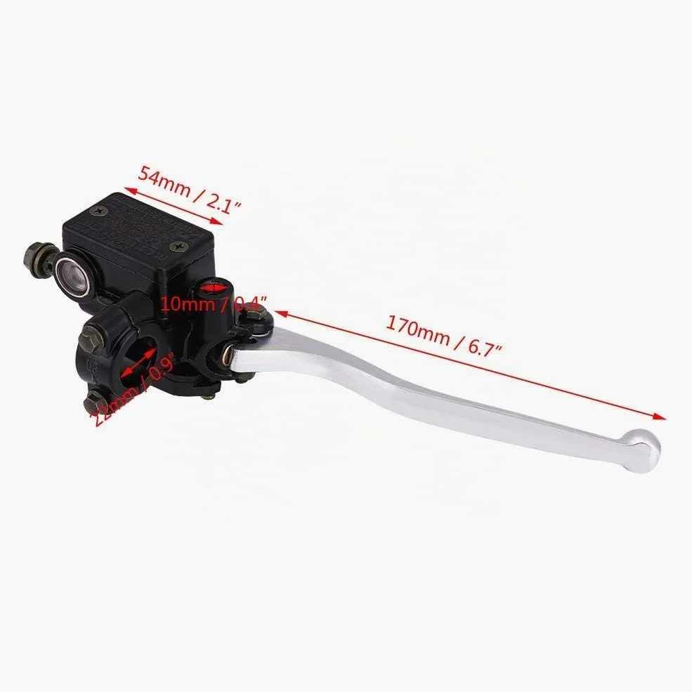 Terisass Maneta de la Motocicleta Embrague Freno, Bomba de palanca de Freno de Motocicleta 7/8" 22 mm Aleación de aluminio Freno delantero Derecho Cilindro Maestro Principal
