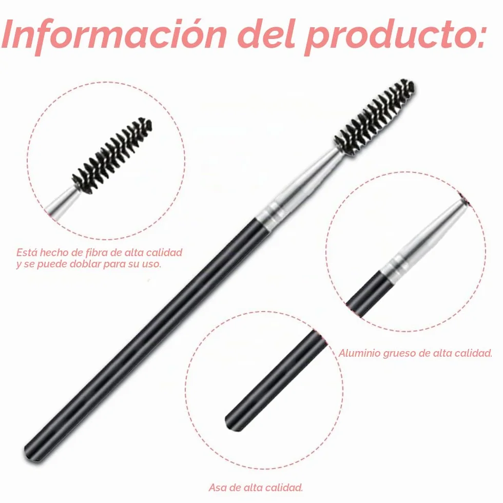 Cepillo de Pestañas 3 Pcs Peine de Pestañas Reutilizable Herramientas de Maquillaje