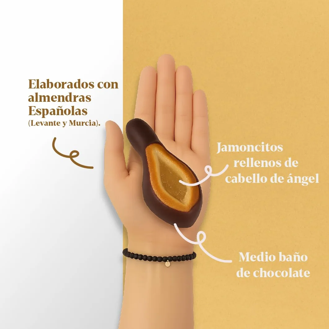 Mazapan Relleno de Cabello de Angel y Medio Baño Chocolate 2kg