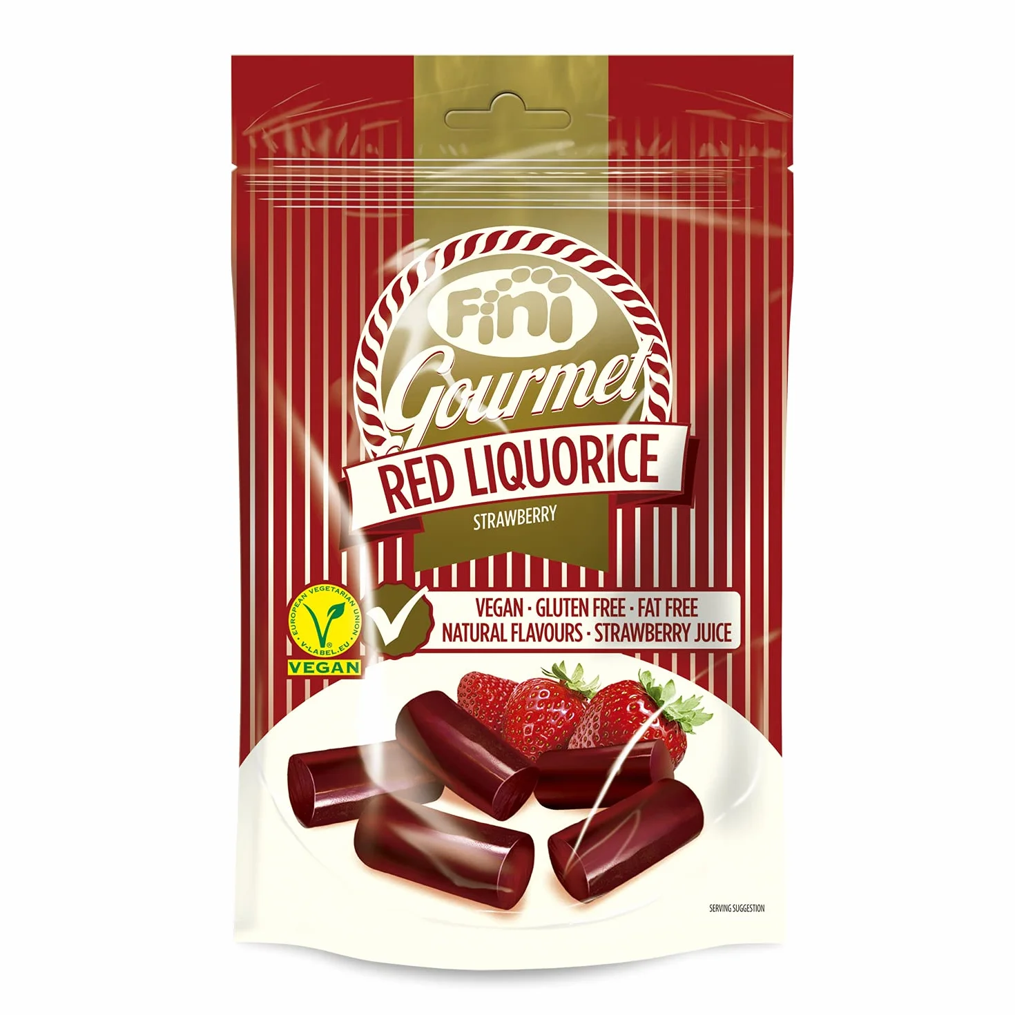 Fini Regaliz Fresa Gourmet Red Liquorice Vegano Sin Gluten 180 gr
