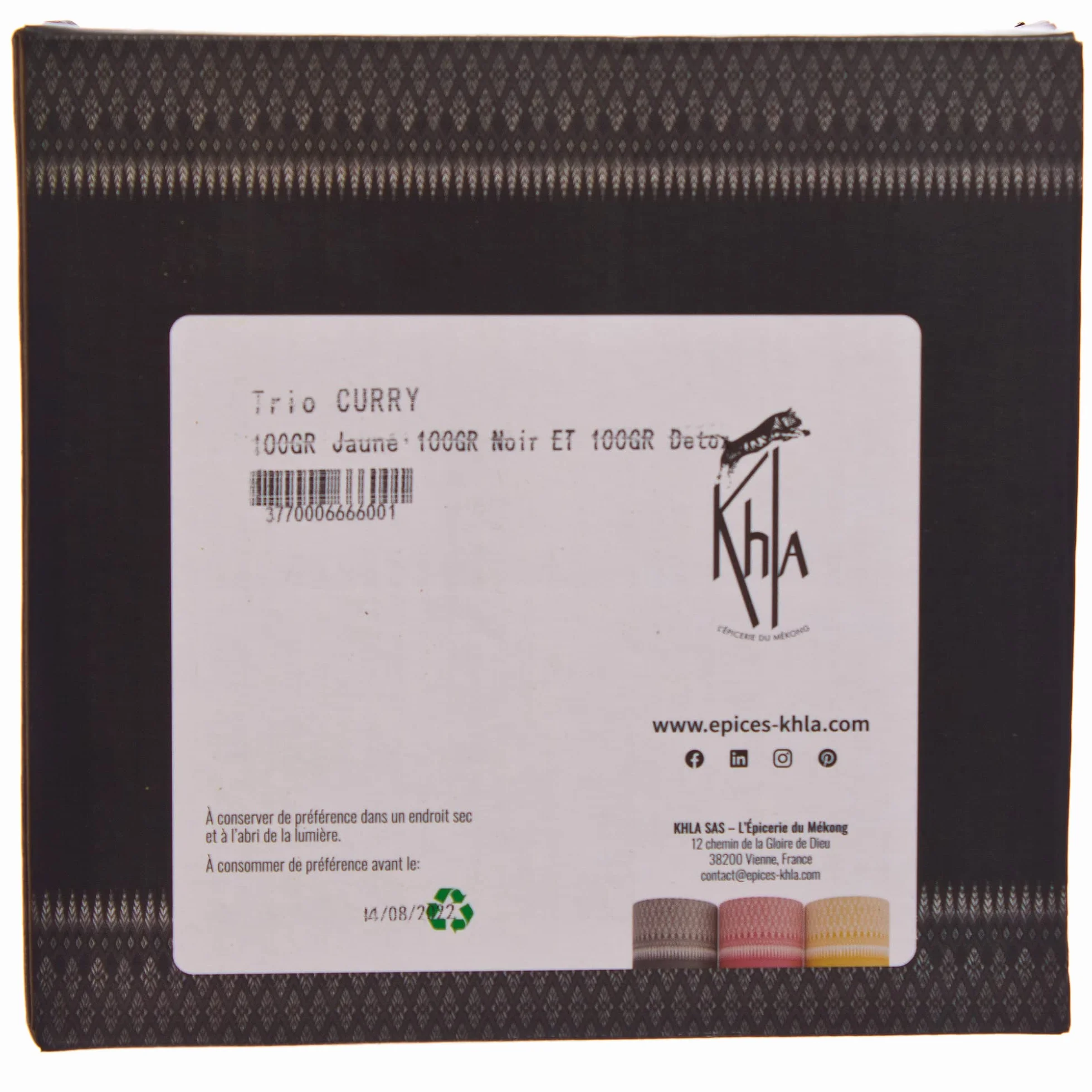 Trio de curry ecológico: curry verde, amarillo y negro - Cajas 3 x 100g