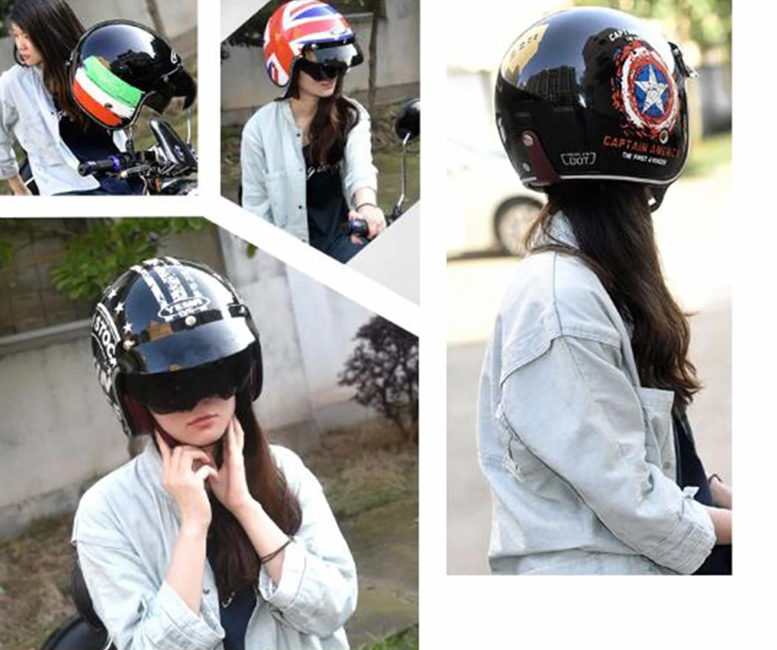 Casco De Motocicleta Casco Abierta Personalidad Vintage Cascos Moto Half-Helmet Transpirable Cálido Adulto Hombres Mujeres Casco Jet ECE Certificado Actividades Multideportivas