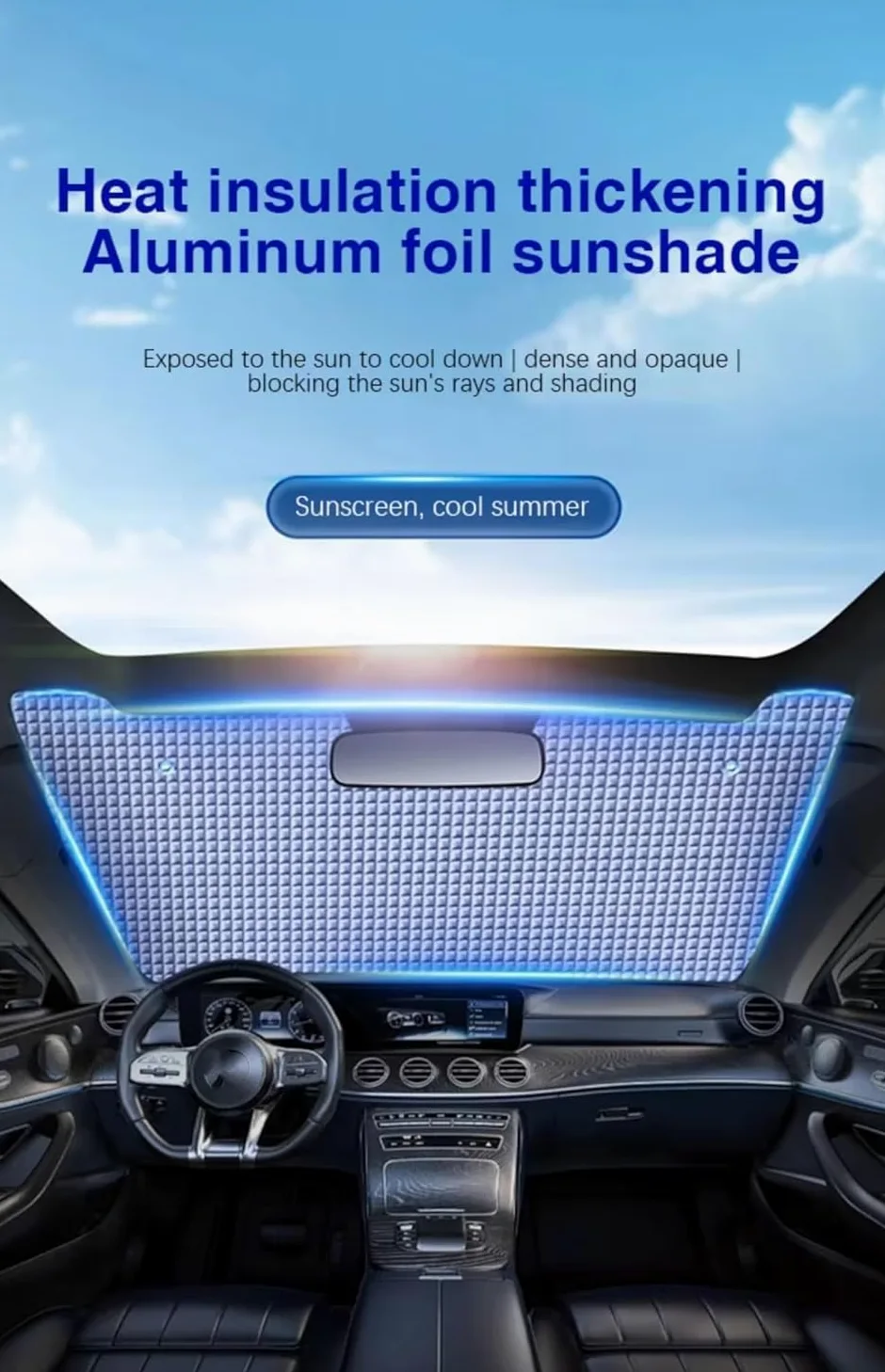 Parasol para El Interior del Coche para Suzuki Grand Vitara (2005-2019), LáMina De Aluminio Parasol para Parabrisas De Coche Plegable, ProteccióN Solar UV, Accesorios,All