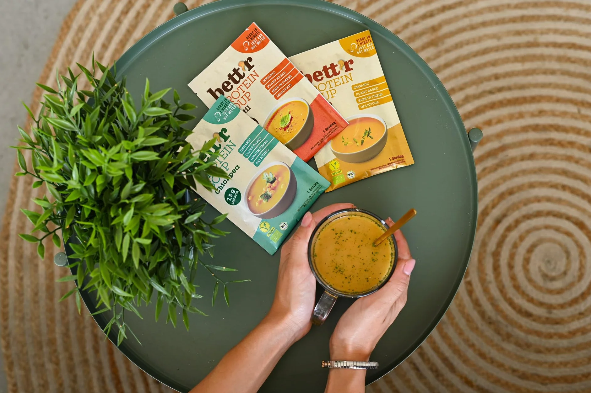 Bett’r BIO Sopa de Proteína con Lentejas Rojas 100% Orgánica Vegana sin Gluten 16 x 30 g
