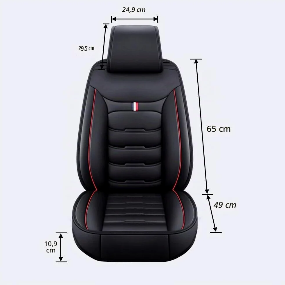 Coche Juegos de Cubreasientos, para Renault Kadjar 2015 2016 2017 2018-2022 5 Plazas Cuero Protector de Asiento de Coche Accesorios,Standard Version-Black Red