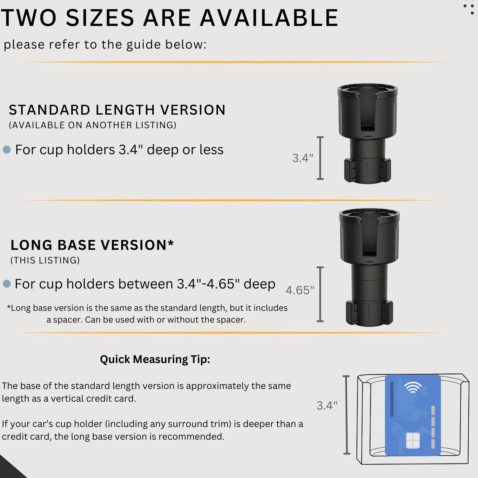 Swigzy Adaptador expansor para portavasos de Coche (versión de Base Larga) – Se Adapta a Botellas Hydro Flask, Yeti, Nalgene, Grandes de 32/40 onzas y Bebidas Grandes