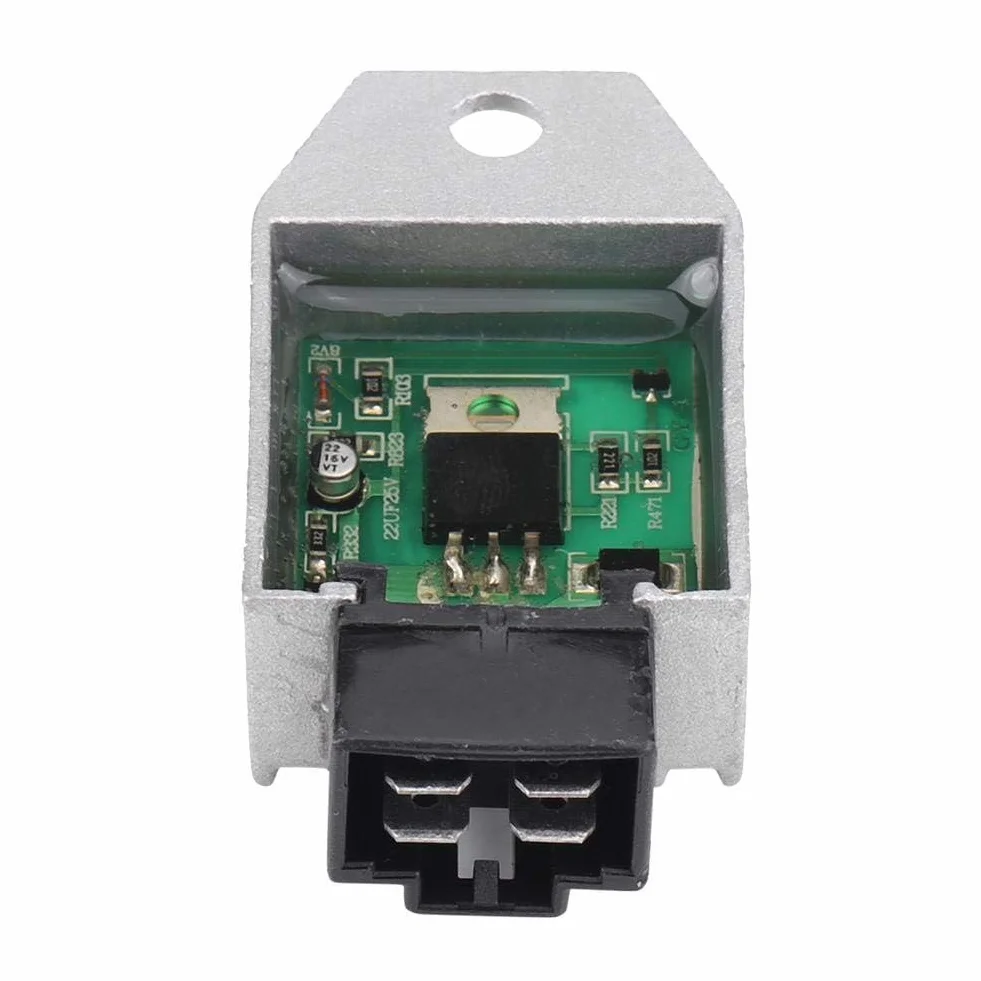 Regulador de voltaje rectificador de 4 pines, regulador de voltaje universal para moto moto moto 12V para scooter, ciclomotor, ATV, Gokarts, Buggie con motor GY6 de a