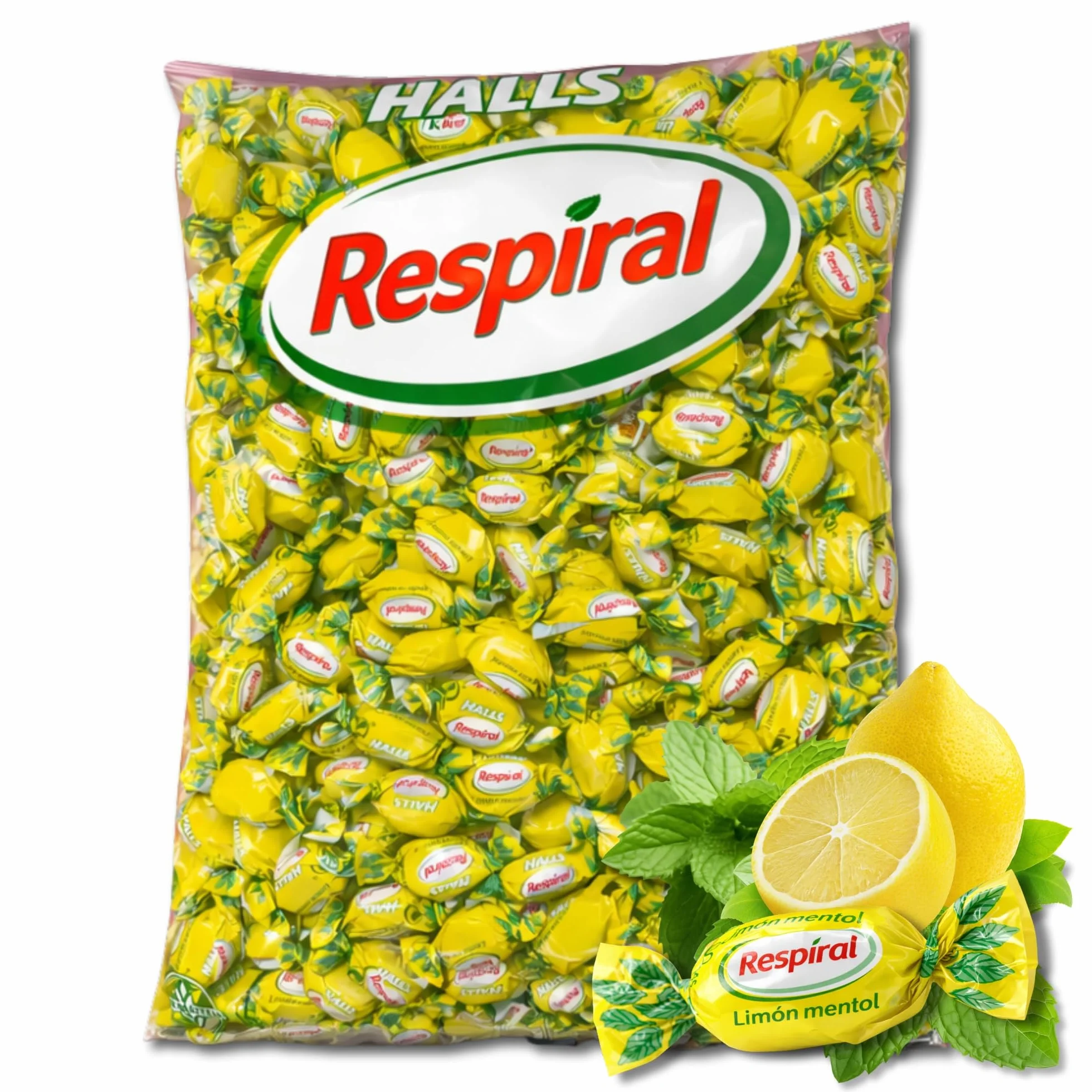 Respiral Caramelos Limón y Mentol 1 kg 316 unidades Sin Gluten