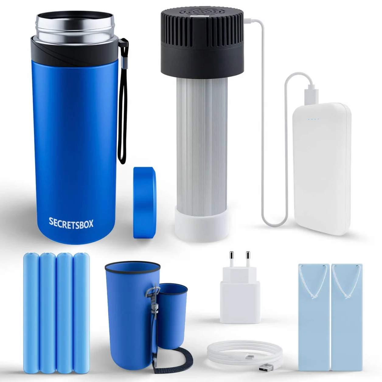 Nevera Insulina Viaje 2-8 ℃, USB Nevera Portátil Medicamentos, [3 IN 1] con Batería de 20000mah + 4 Bolsas de Hielo de Biogel, Refrigerador Insulina Enfriador de Insulina Portátil, Aprobado por la TSA