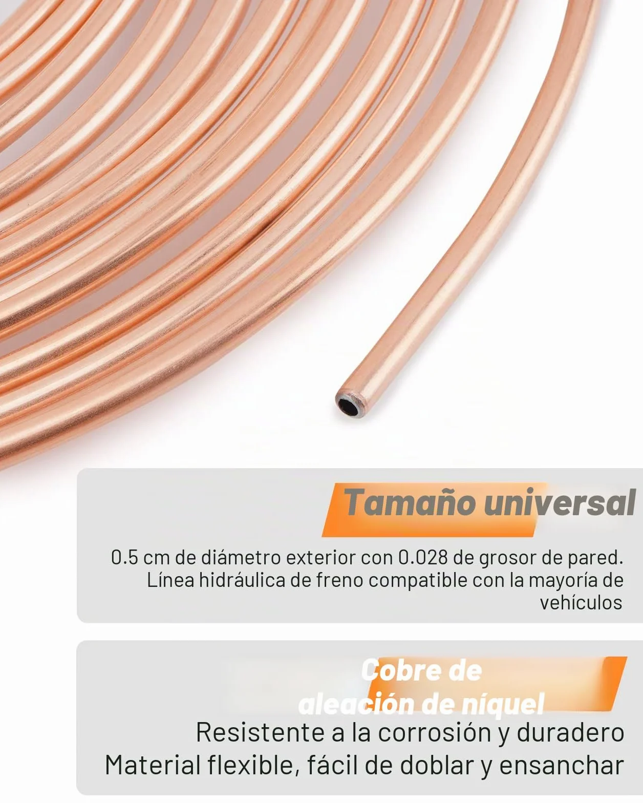 Herramienta Abocardar Tubos Freno, 7m Ø 4,75mm Tubo de Freno Cobre-Níquel Kit (16 Conexiones de Tornillo + 4 Conectores)