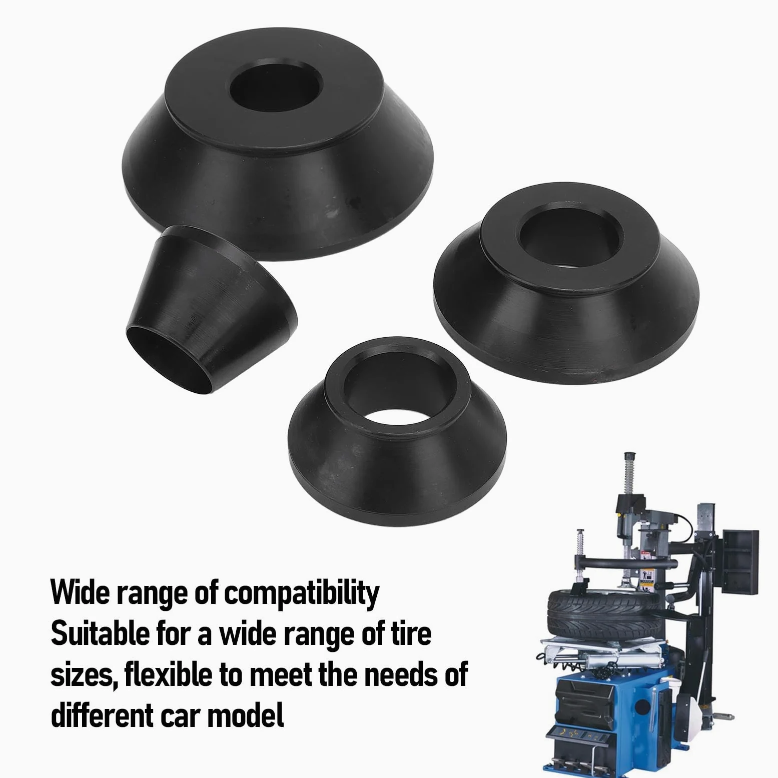Juego de Conos Equilibradores de Neumáticos Duraderos y Versátiles para Eje de 38mm SUV Camión Caravana Metal Negro 4 Unidades