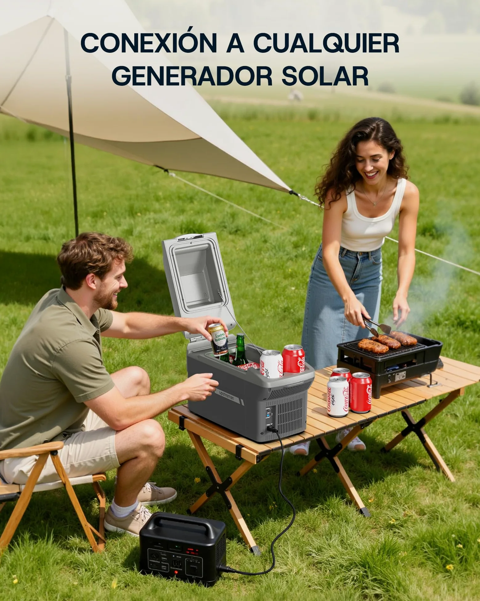Upstreman 9L Nevera Portátil Eléctrica, Mini Nevera Enfría y Calienta, Construcción Ligera de 3kg con Correa y Funcionamiento 12V, Para Viajes, Camping y Oficina Gris-AR09