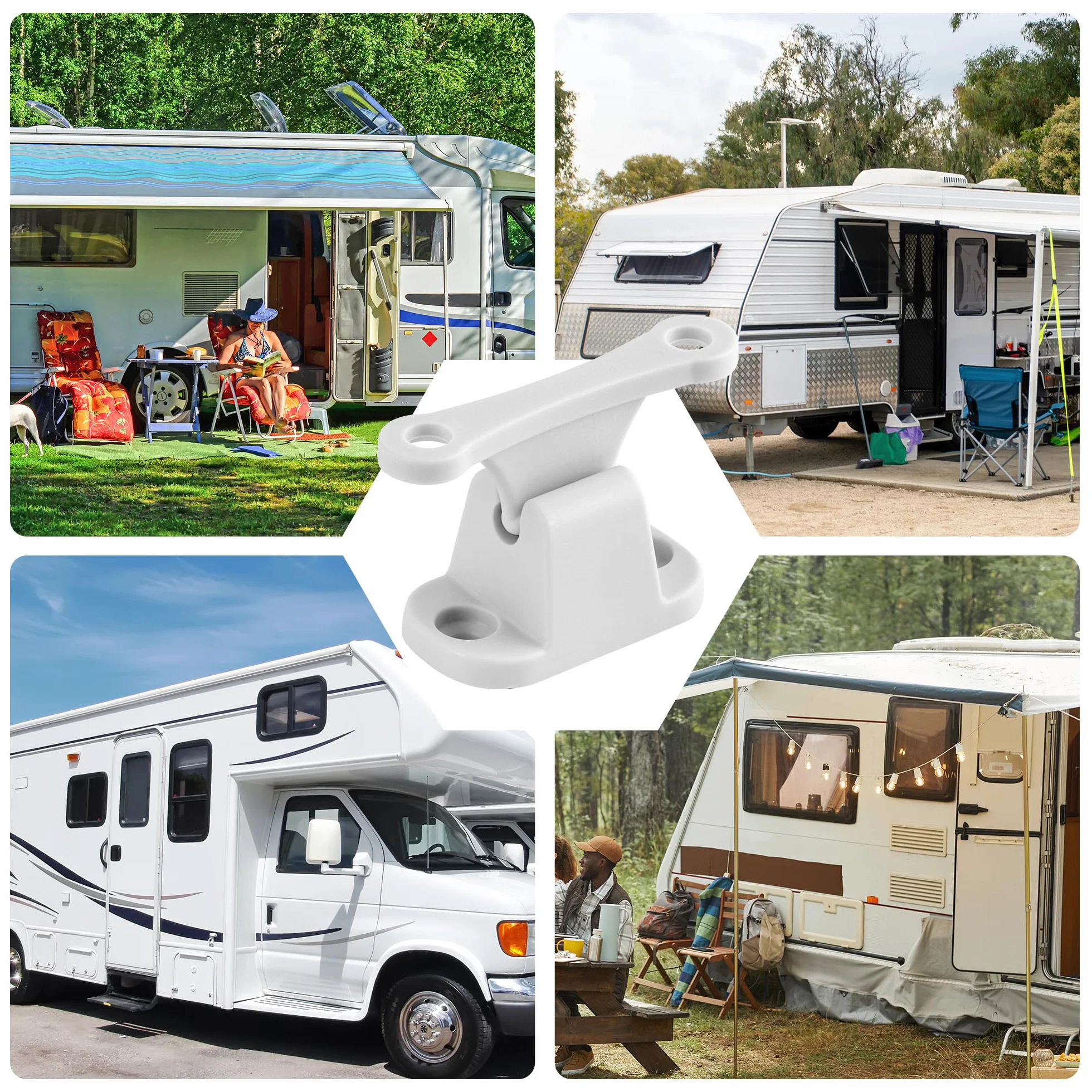 3 Pares Cierre de Puerta para Caravana Blanca,Retenedor de Puerta Autocaravana Retenedor Puerta Caravana de Plástico para Caravanas Autocaravanas con Tornillo