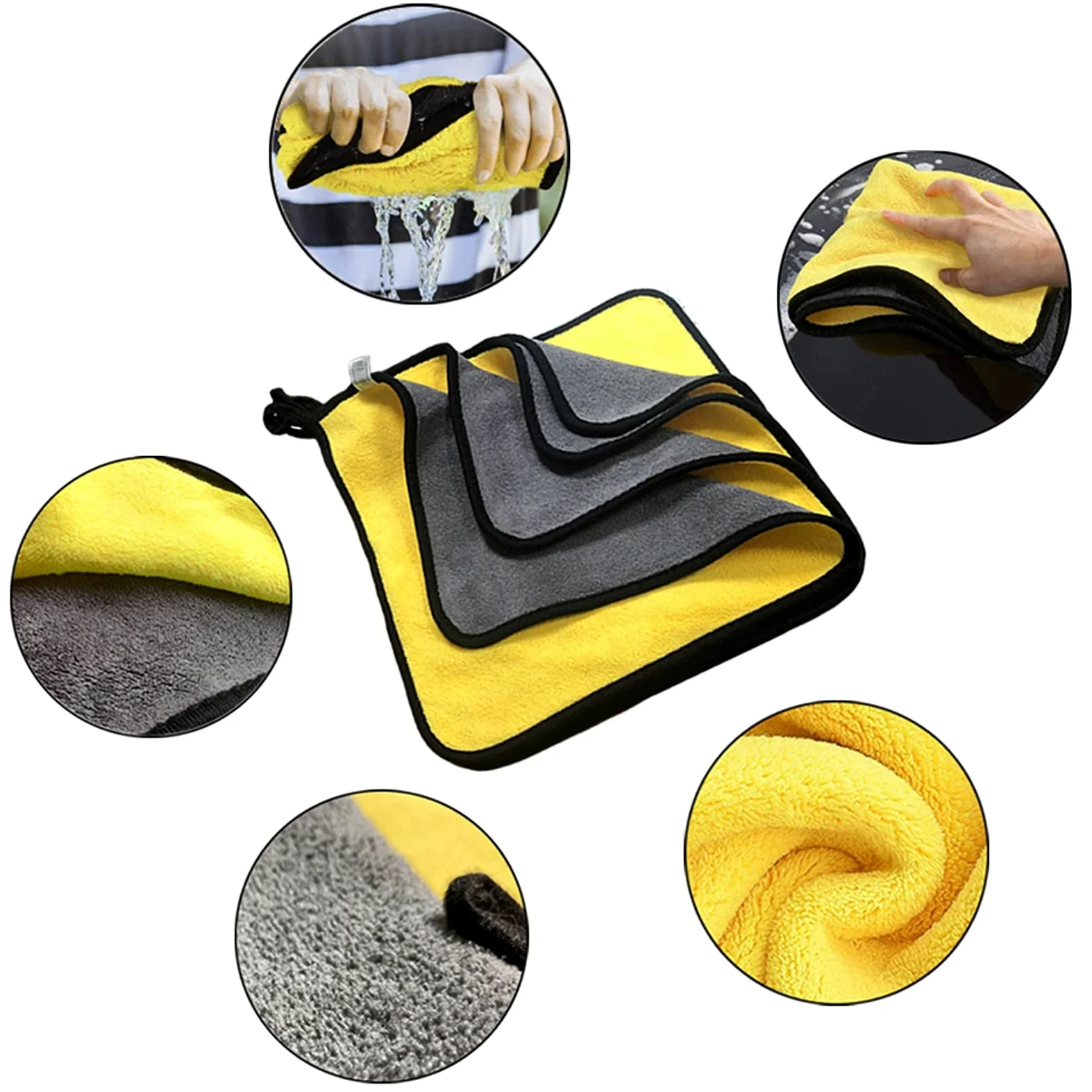 Paño de Limpieza de Microfibra Toalla de Secado de Microfibra para automóvil Paño de Microfibra para automóvil Toalla de Lavado Paño de Limpieza de Microfibra Toalla de Secado para Lavado de automóv