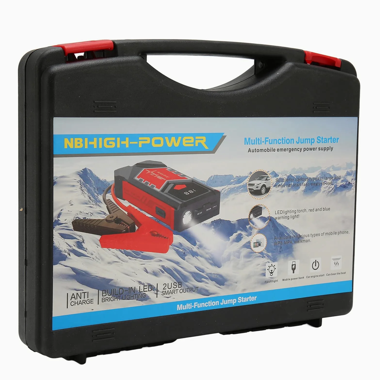 Arrancador de Coche 3000A Potente Arrancador de Emergencia para Todos los Vehículos de 12 V, Portátil y Ligero, Capacidad de 59800 MAh