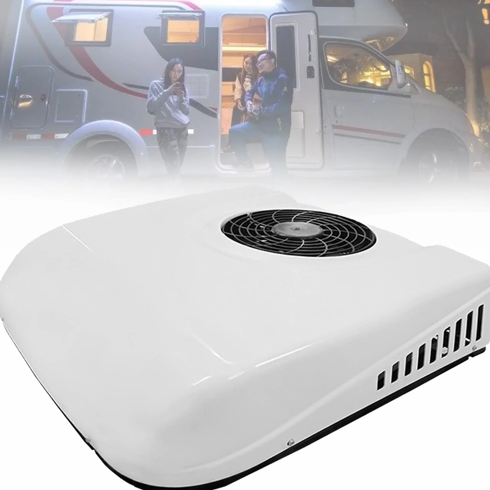 Aire acondicionado de techo 12V 24V ultrafino para minivans todoterreno camionetas autocaravanas camiones