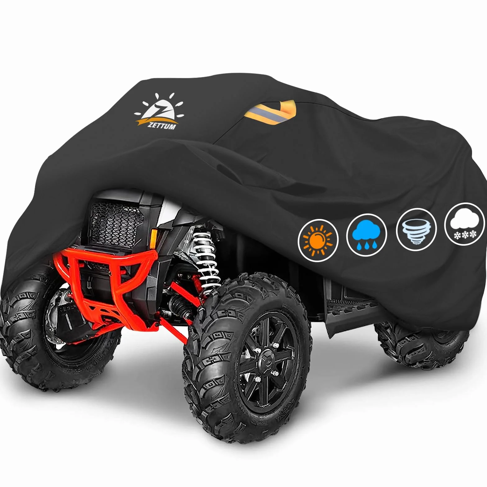 Zettum Funda para Quad ATV - 241 cm Cubierta Protectora Exterior, 600D Oxford Resistente e Impermeable, Grande Vehículo Lona Compatible con Polaris, Honda, Yamaha (241 x 121 x 121 CM)