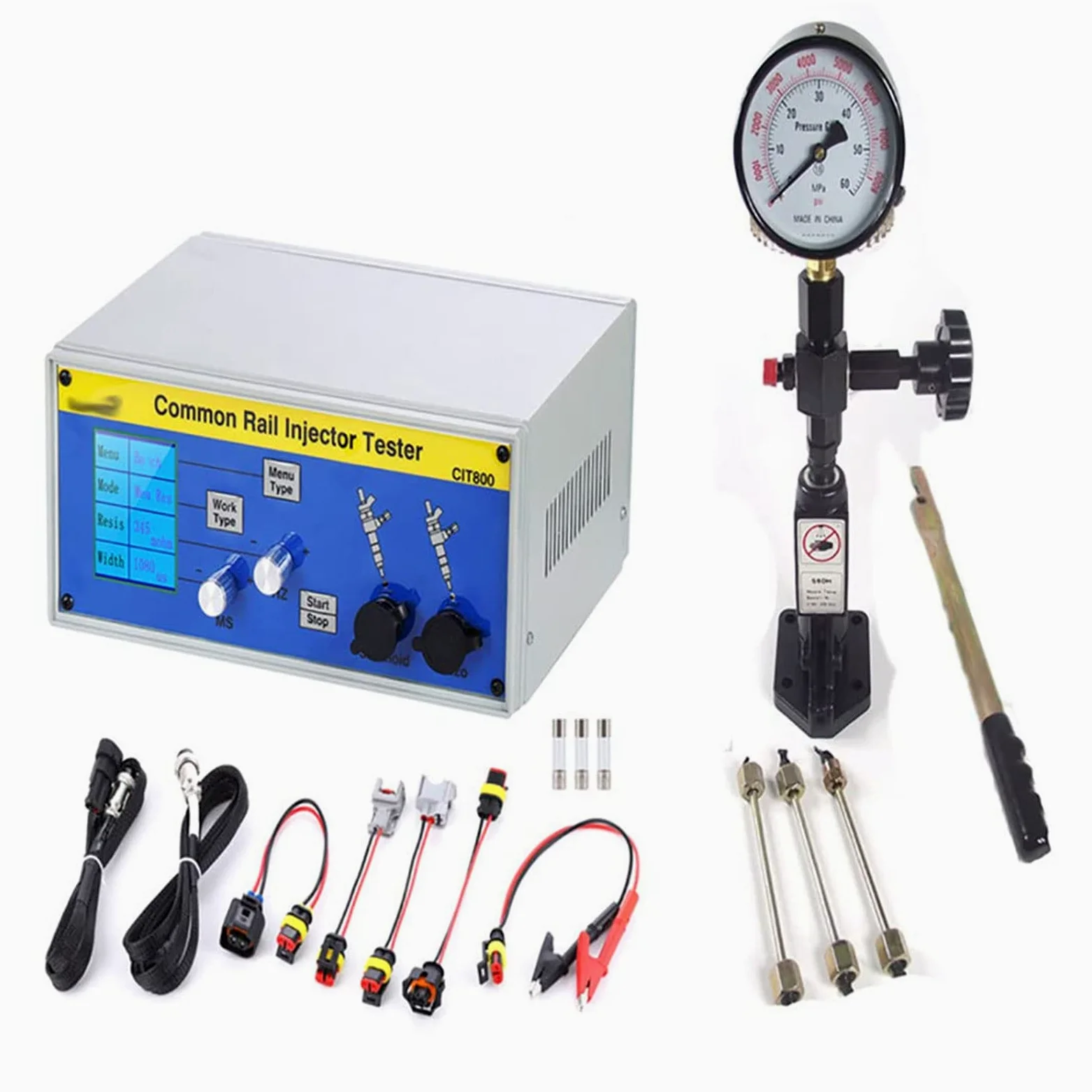 Combinación CR-C Multifunción Diesel Common Rail Inyector Tester S60H Limpiador de inyectores y Tester Drive Herramienta de reparación de Combustible para inyectores electromagnéticos