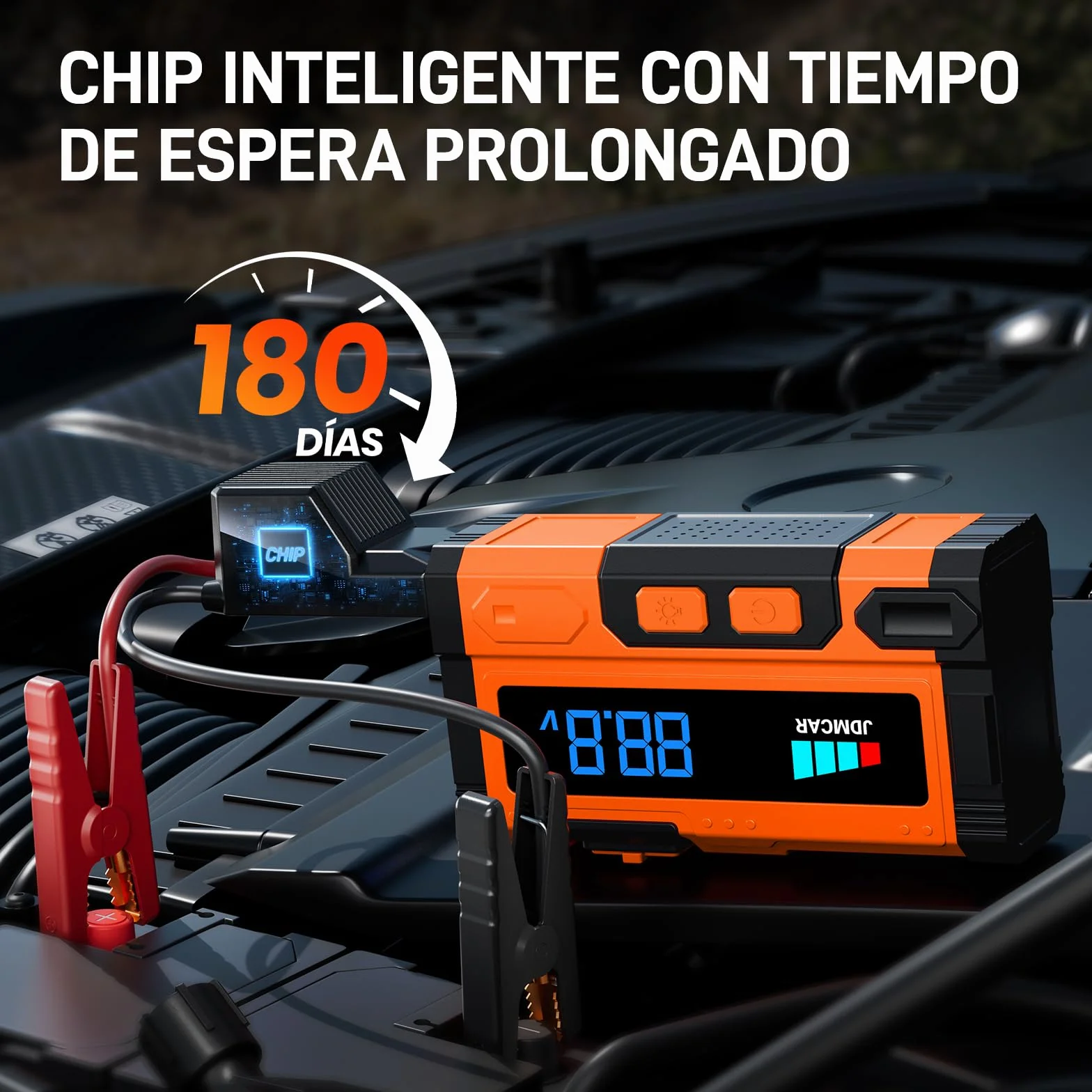 Arrancadores de Bateria de Coche 10000A 12V Arrancador de Coches Motor 9.0L Gasolina 8.5L Diesel Portatil Pantalla LCD Carga Rapida Linterna LED