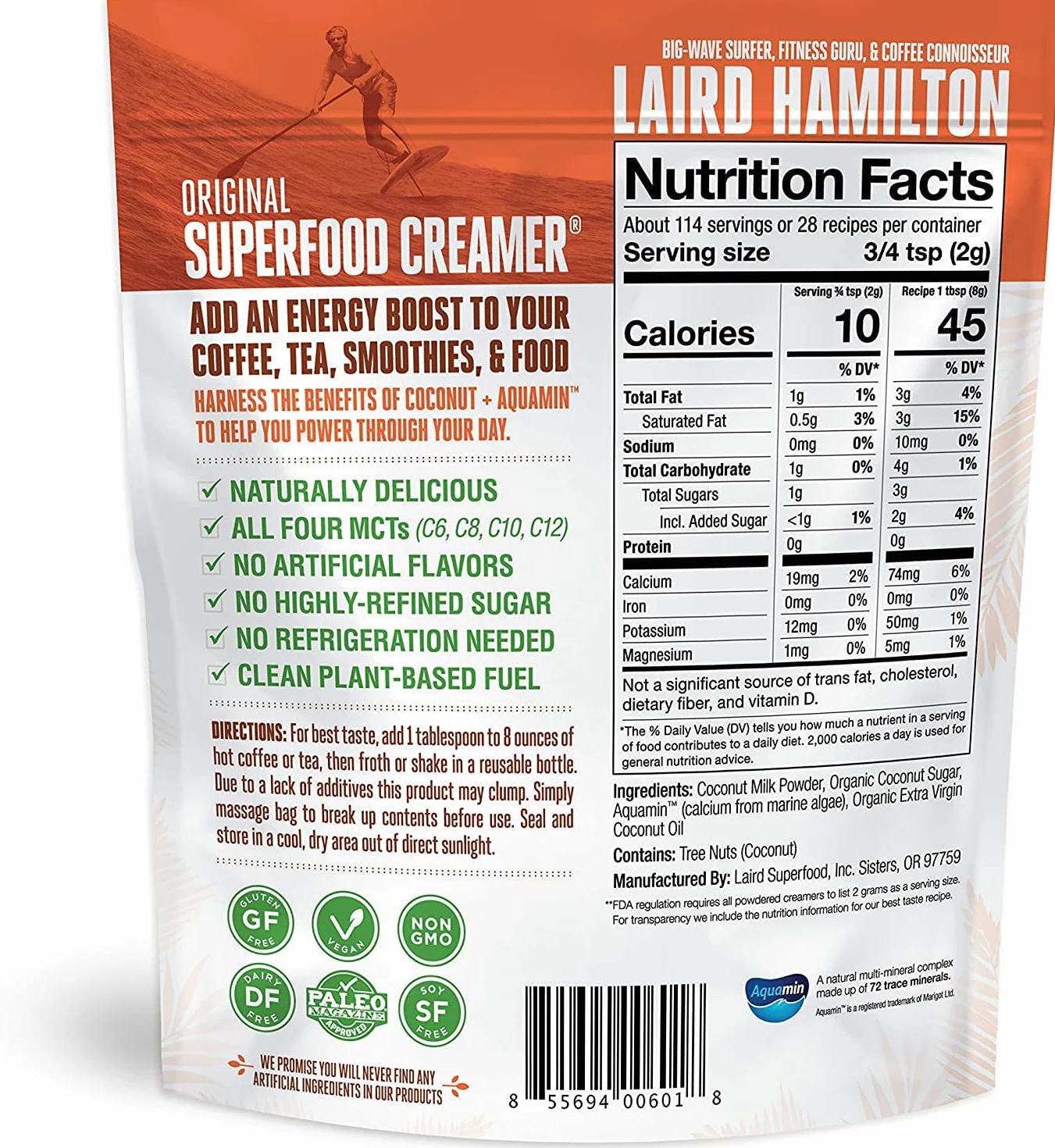 Laird Superfood Original Superfood Creamer 8 oz 227 g Paquete de 2