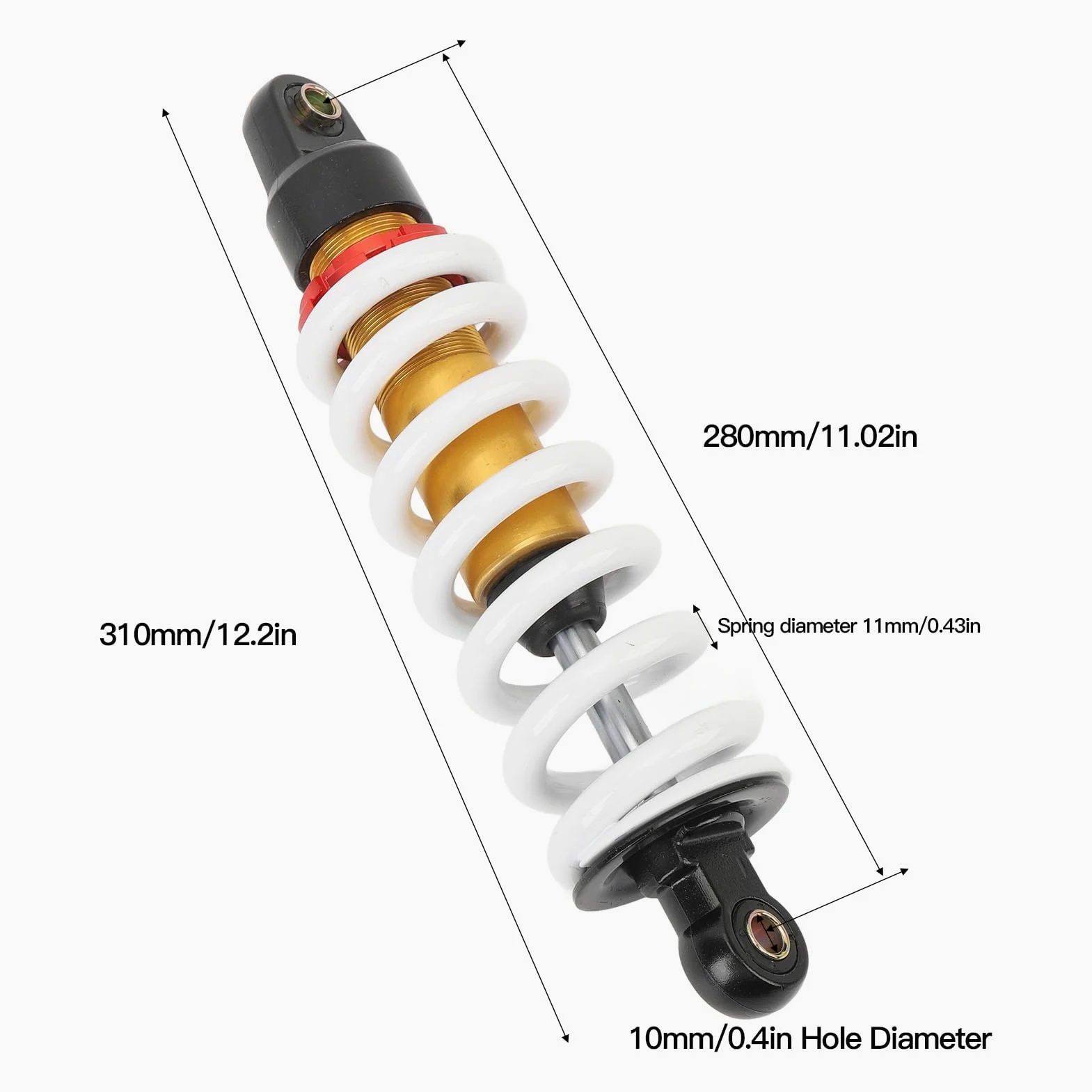 Amortiguador de Motocicleta, Suspensión de Amortiguador de 280mm Ajustable para 50c c-150c c Pit Bike ATV Go Kart Scooters