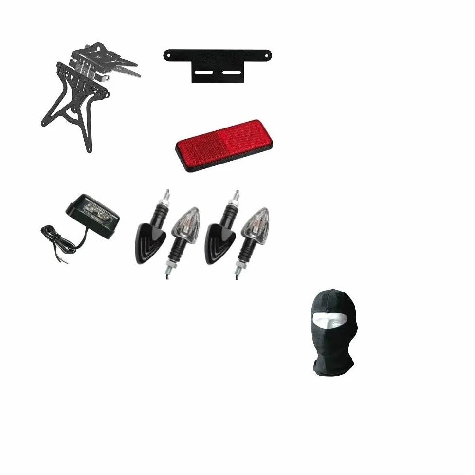 Kit para Moto Matricula Universal + 4 Flechas + luz Placa + Reflectante + Soporte lampa Moto Morini Corsaro 1200 2005 – 2011