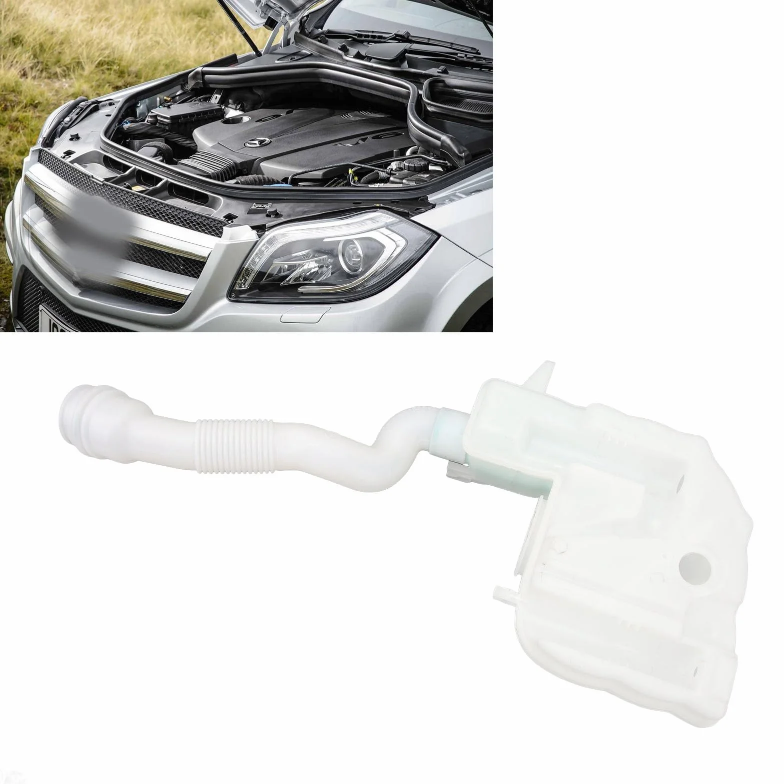 Depósito de fluido, fácil instalación 1668690720 de alta resistencia, sellado hermético, conducción segura, depósito de líquido para limpiaparabrisas GL350 ML63 ML400