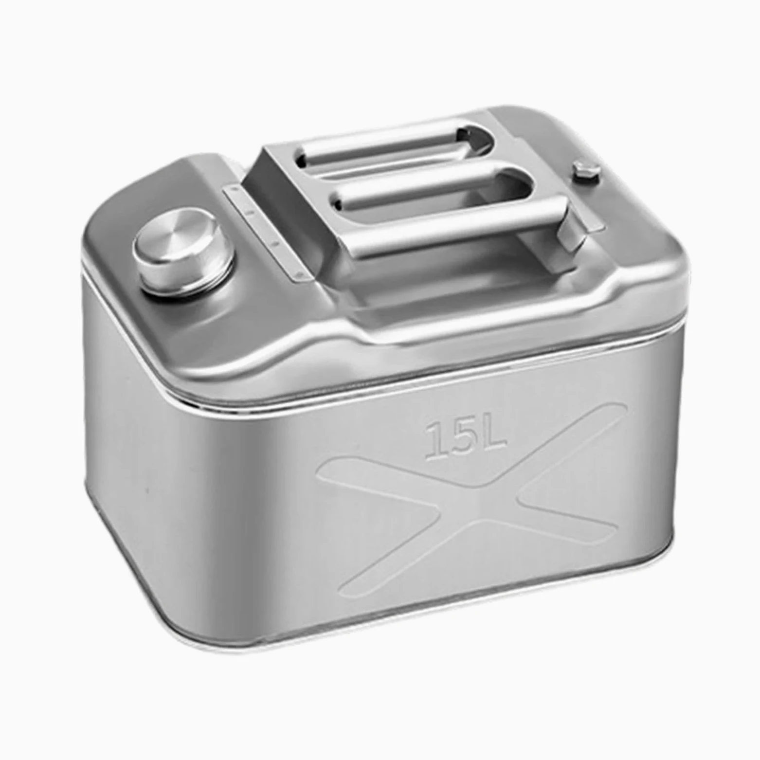 Oshhni Bidón de Agua, para Camping, Acero Inoxidable, Depósito Metálico de Gran Capacidad, Bidón de, 15l