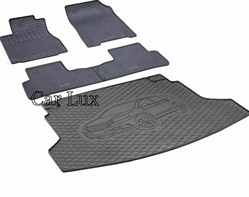 Car Lux DUO06044 - Alfombra Protector Cubre Maletero y Alfombrillas de Goma a Medida para Honda CR-V CRV Desde 2012-