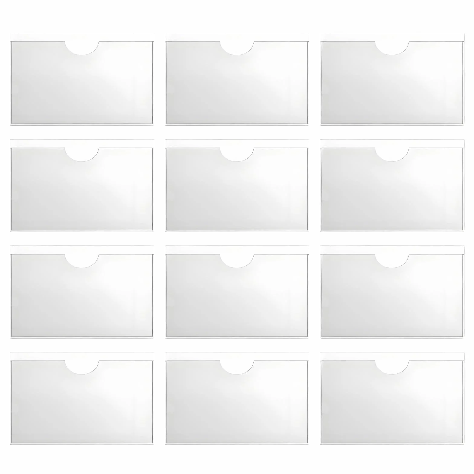 6pcs Bolsillo Auto Adhesivo de Tarjeta, Bolsa Adhesiva para Parabrisas de Coche, 10 x 8 cm, Porta Documentos de PVC para Licencias, Permisos de Estacionamiento y Más (12pcs 6×10 cm)