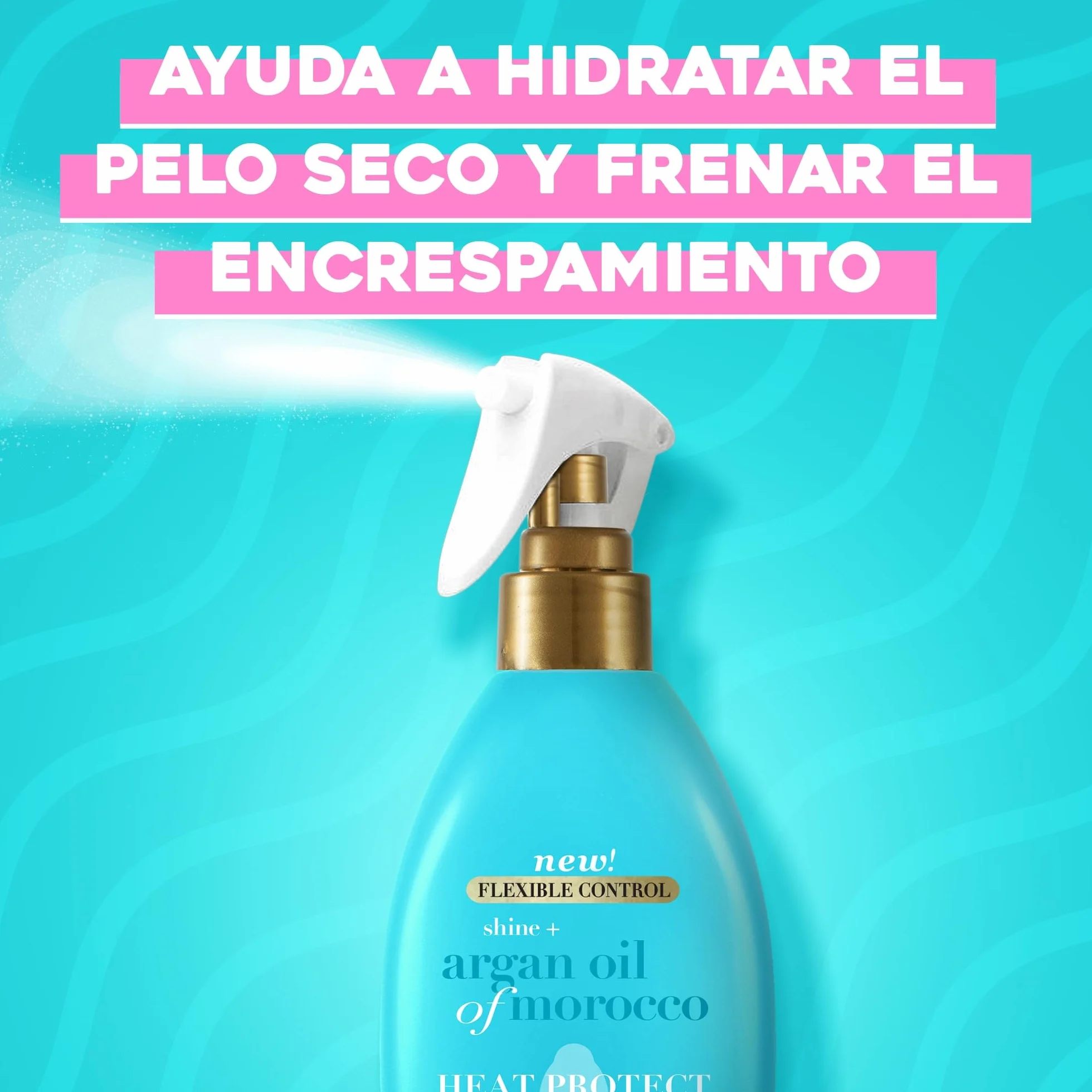 OGX Shine + Argan Oil of Morocco Spray Heat Protect 177 ml protector térmico para el pelo hasta 230 °C