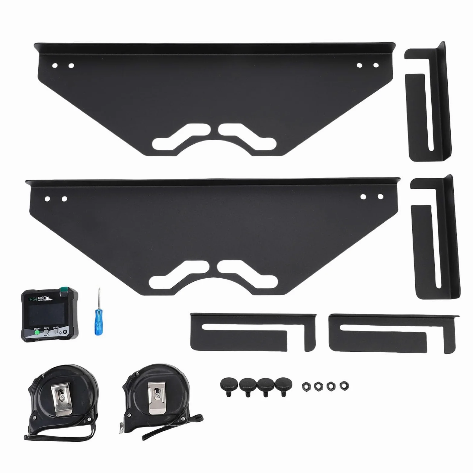 Placas de Herramienta de Alineación de Dedos Herramienta de Alineación de Ruedas de Medición Precisa con 2 Cintas Métricas 1 Buscador de ángulo Digital Automotriz ATV UTV