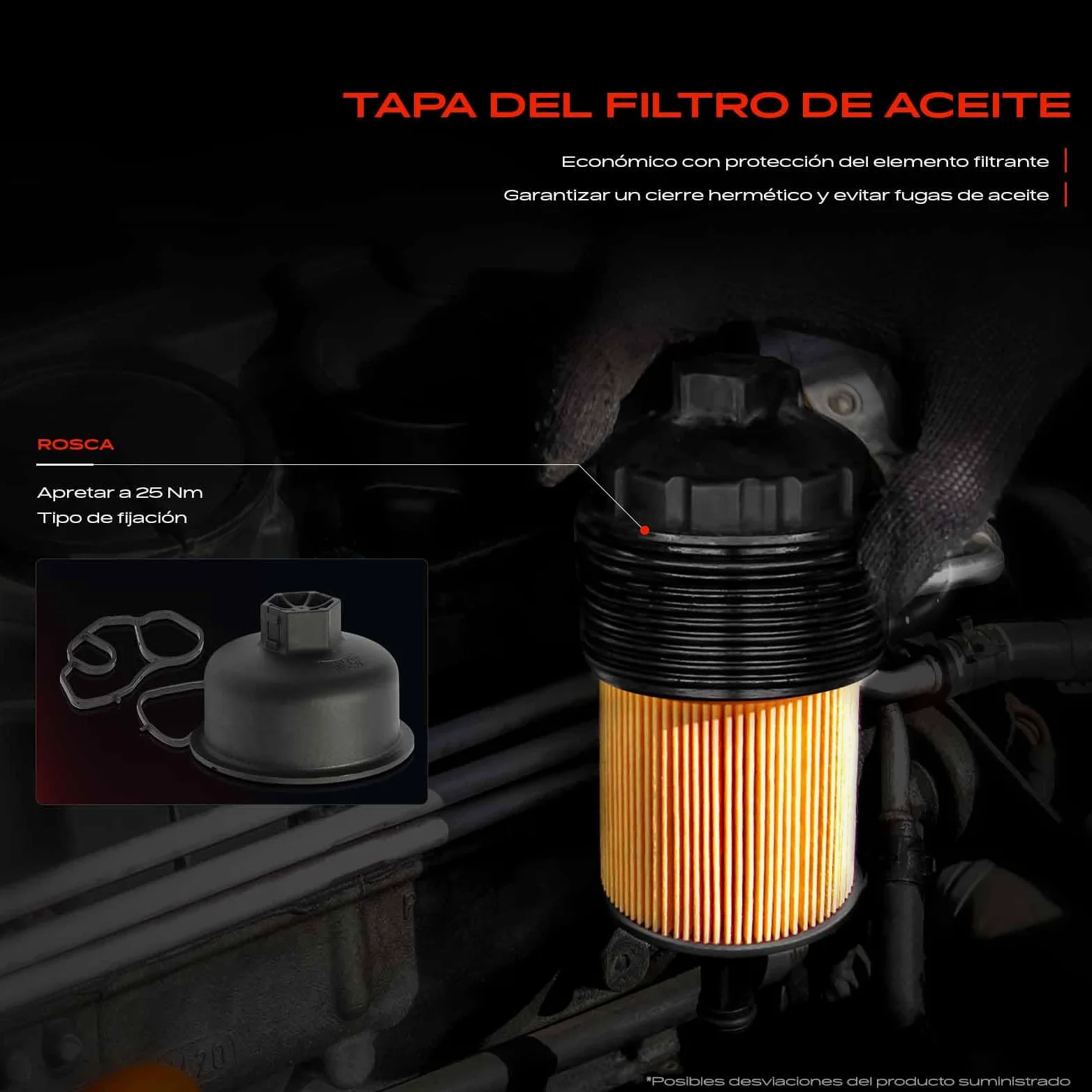 Frankberg Carcasa del filtro de aceite recipiente de recogida de aceite | Compatible con: M.i.n.i Clubman R55, M.i.n.i R56