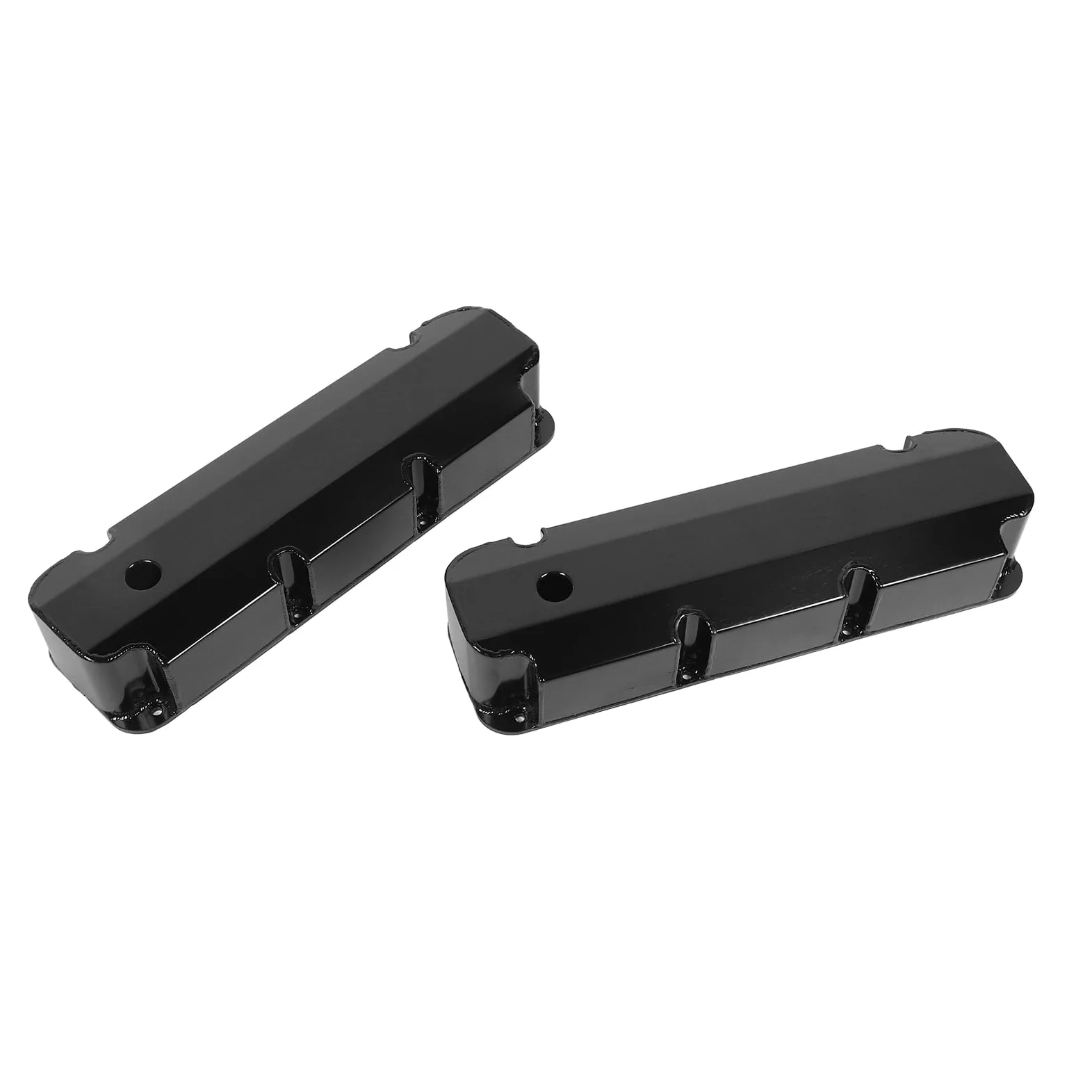 Tapa de válvula de motor de automóvil Tapa de válvula duradera de aleación de aluminio con orificio Sellado perfecto para motores Big Block V8 429 460 1968 y posteriores E41363BC (Negra)