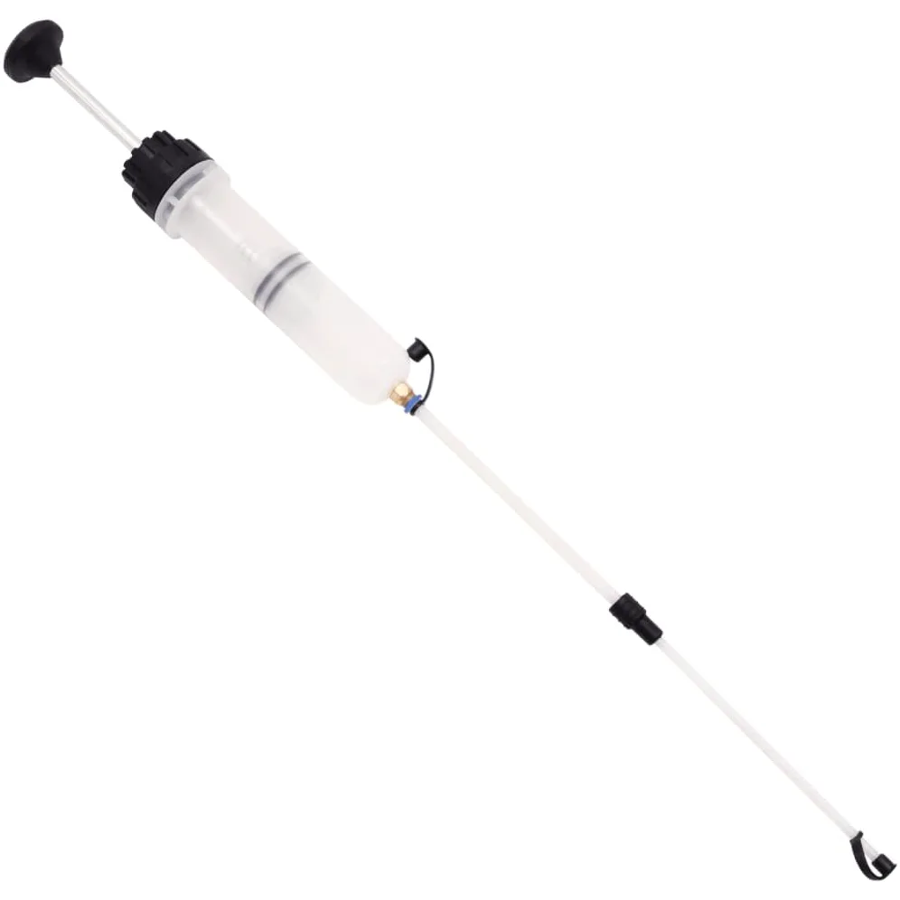 Purgador de frenos blanco y negro, 0,2 L, bomba de mano para líquido de frenos, herramienta de purga con manguera transparente para reparación de taller
