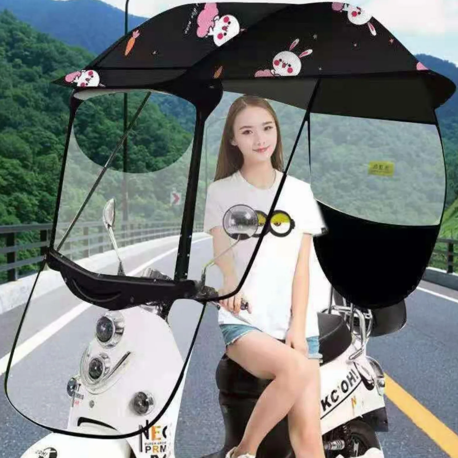Parasol Universal para Motocicleta eléctrica, Parasol para Scooter, para Movilidad, Protector Solar y Protector contra la Lluvia, Impermeable, para batería, para Coche