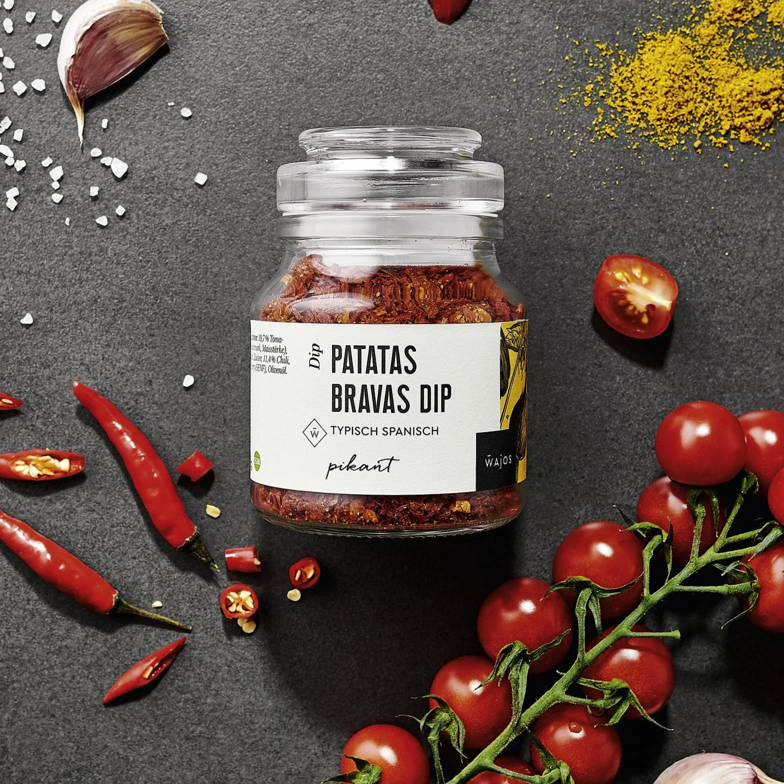 Wajos Patatas Bravas Dip Vegan Doppelpack 2x 90g pikante Dip spanische Feinkost
